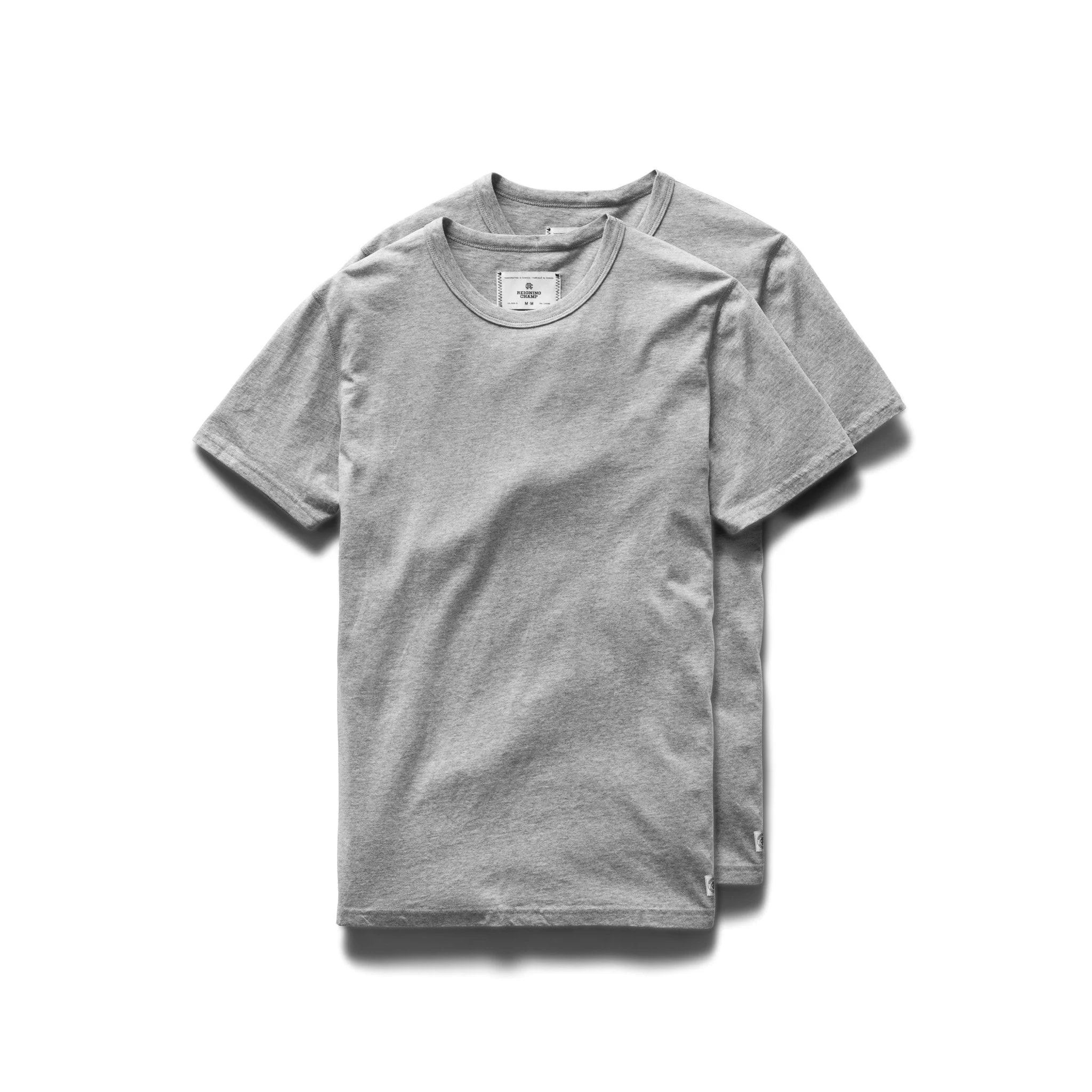 Cotton Jersey T-Shirt 2 Pack Heather Grey - 1