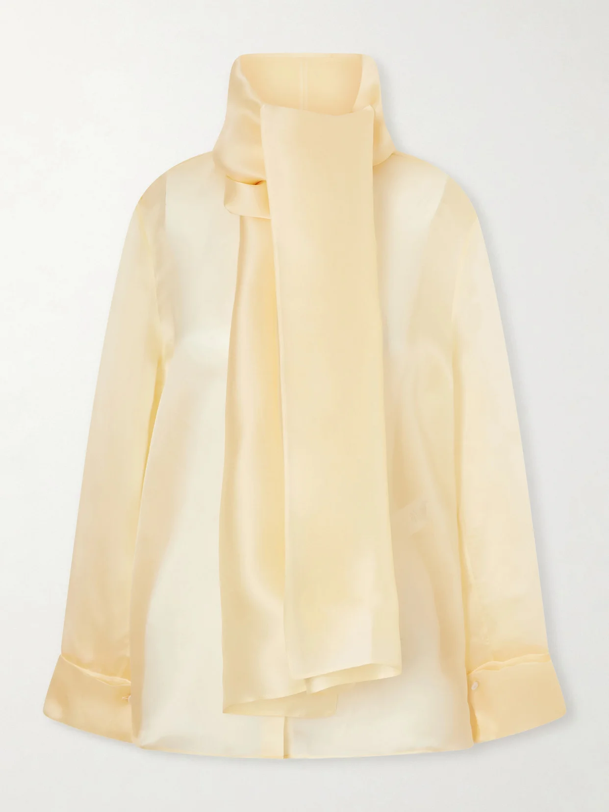 Bow-embellished Silk-organza Blouse - 1