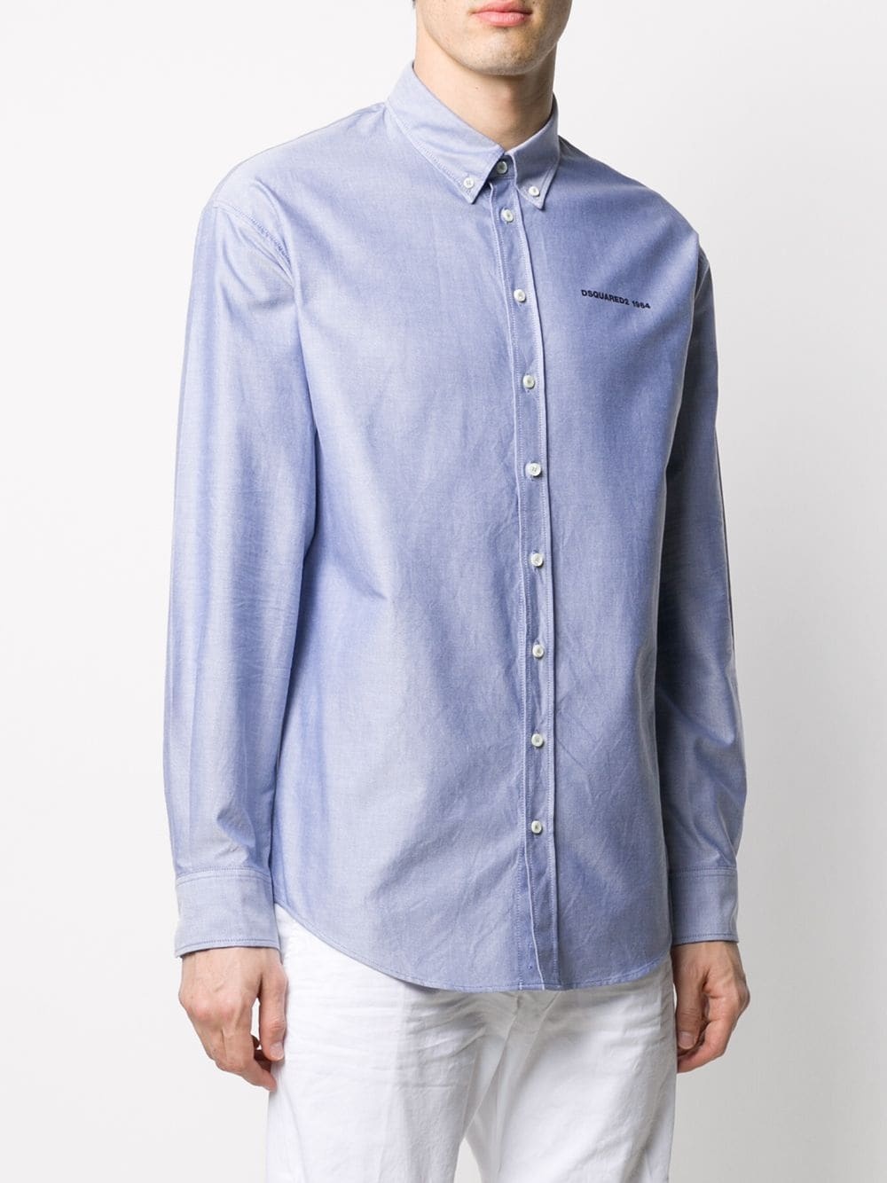 printed logo button-down shirt - 3