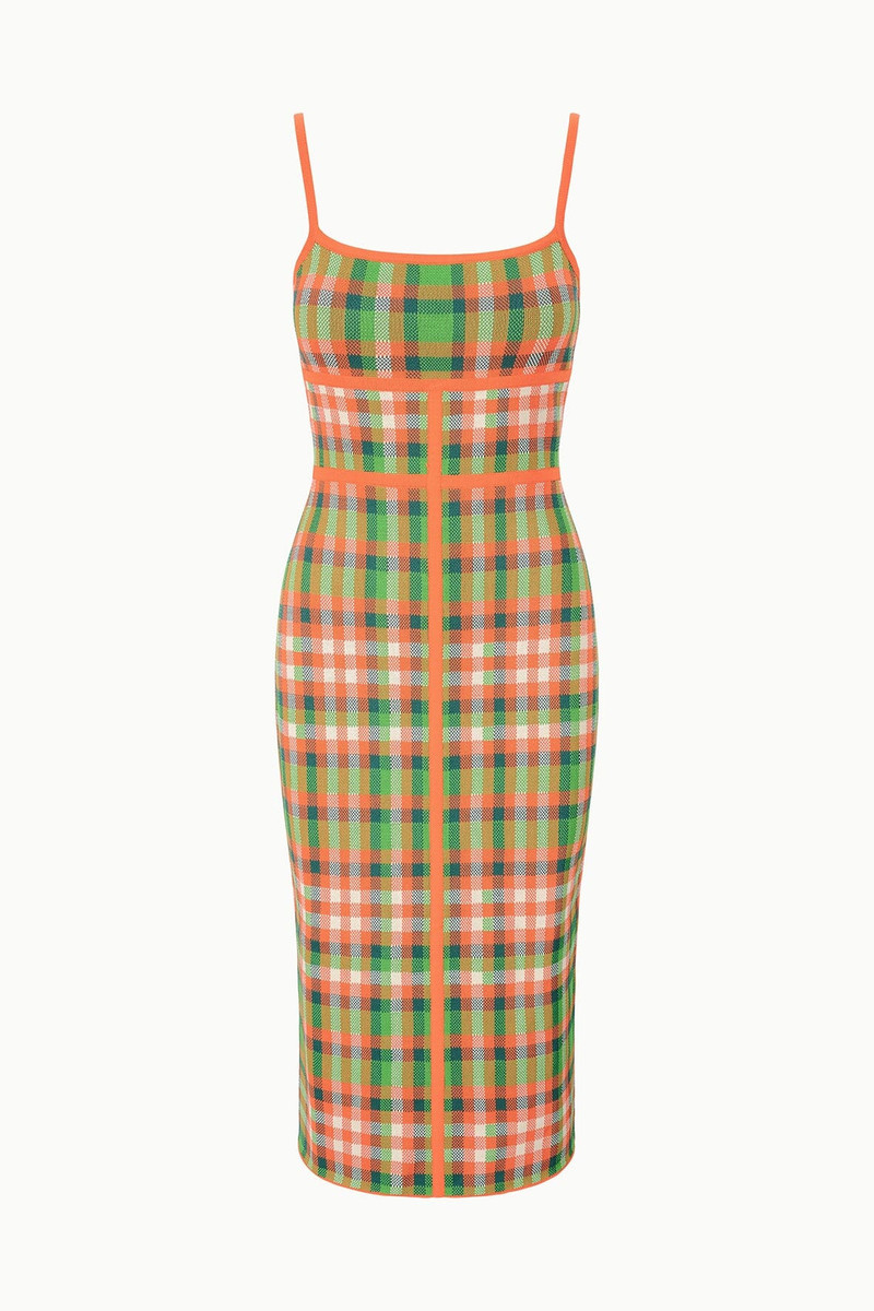 STAUD LYRA DRESS VILLA PLAID 1