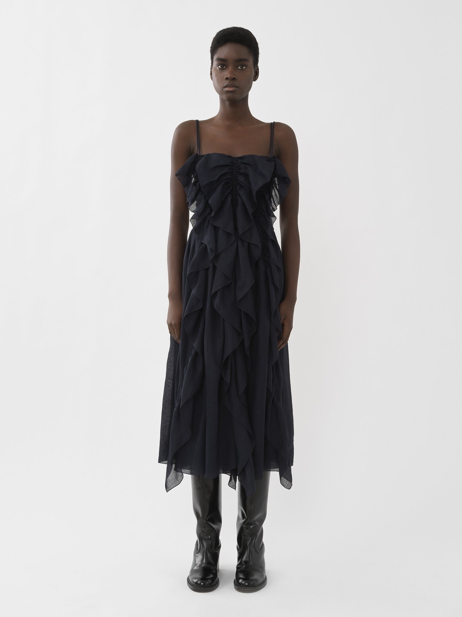 RUFFLED MIDI DRESS - 2