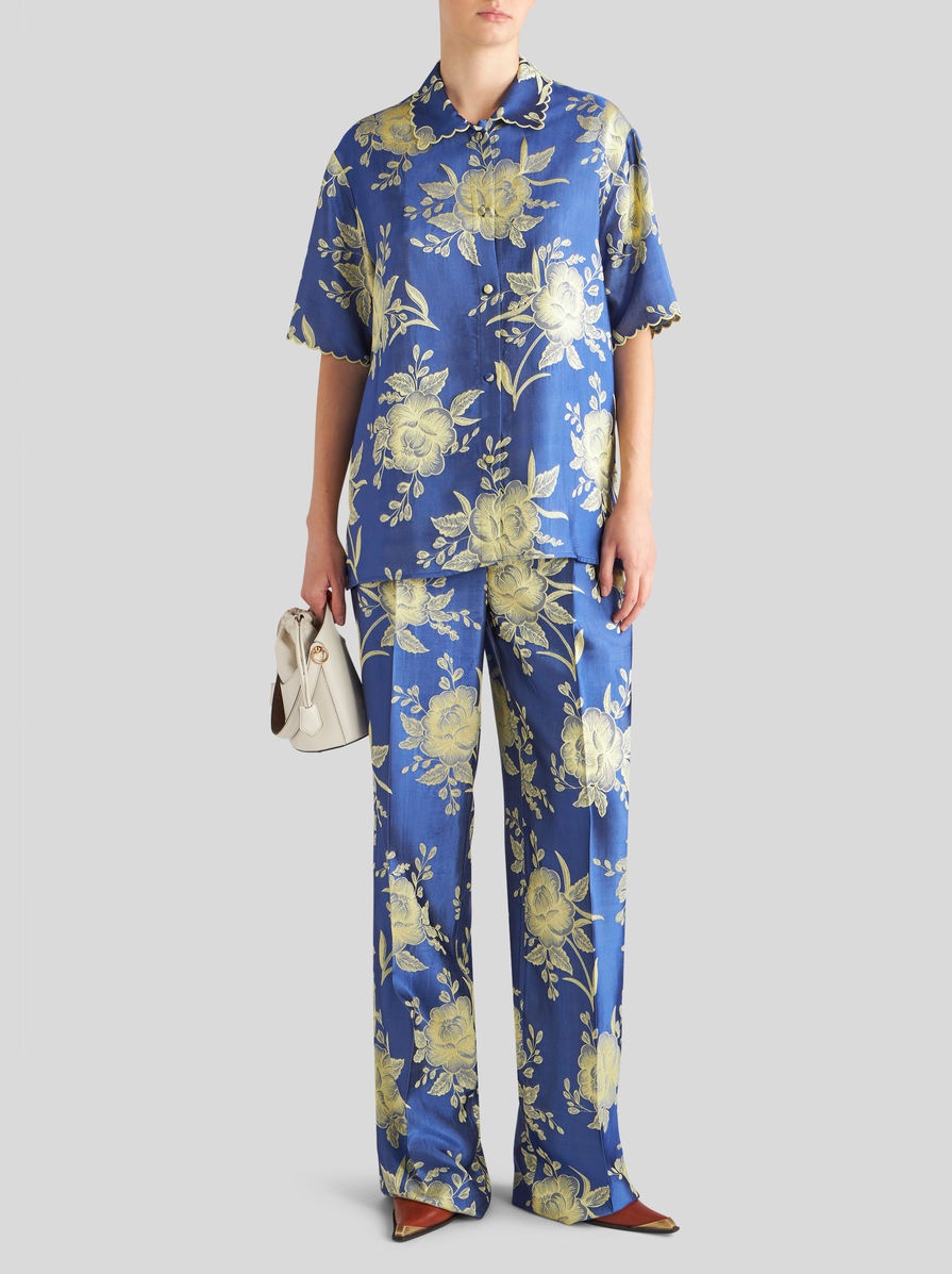 FLORAL JACQUARD TROUSERS - 3