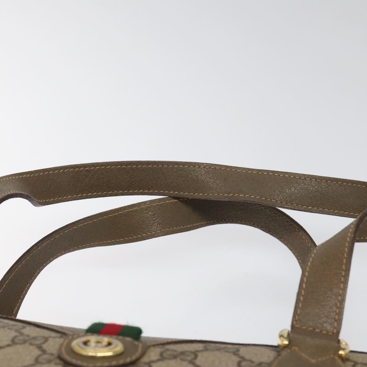 GUCCI GG Supreme Web Sherry Line Hand Bag Pvc Beige Gold 41 02 079 - 14