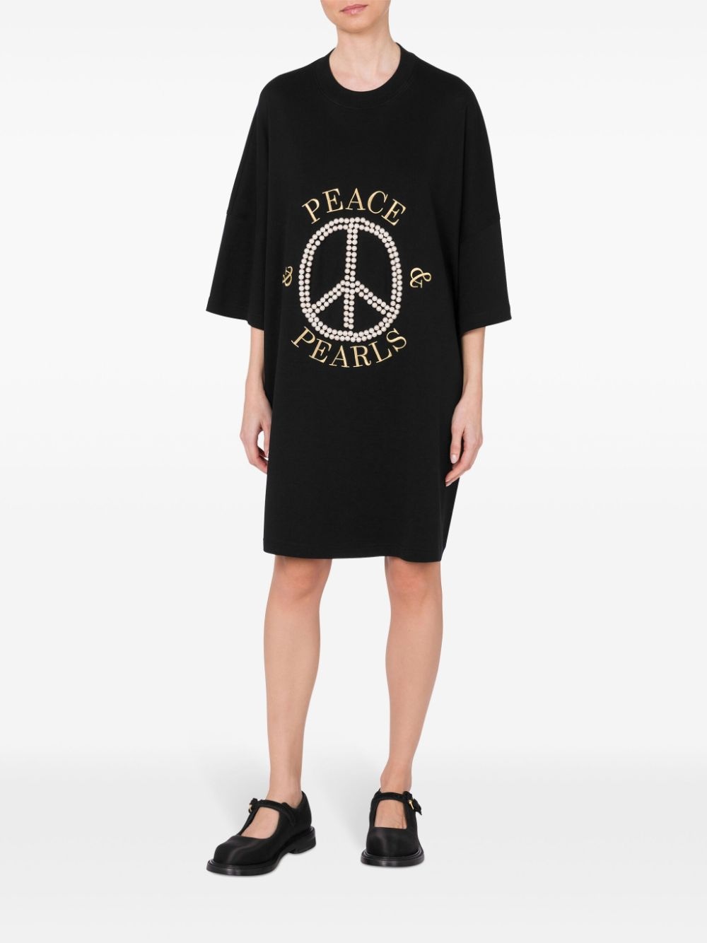 logo-print cotton dress - 2