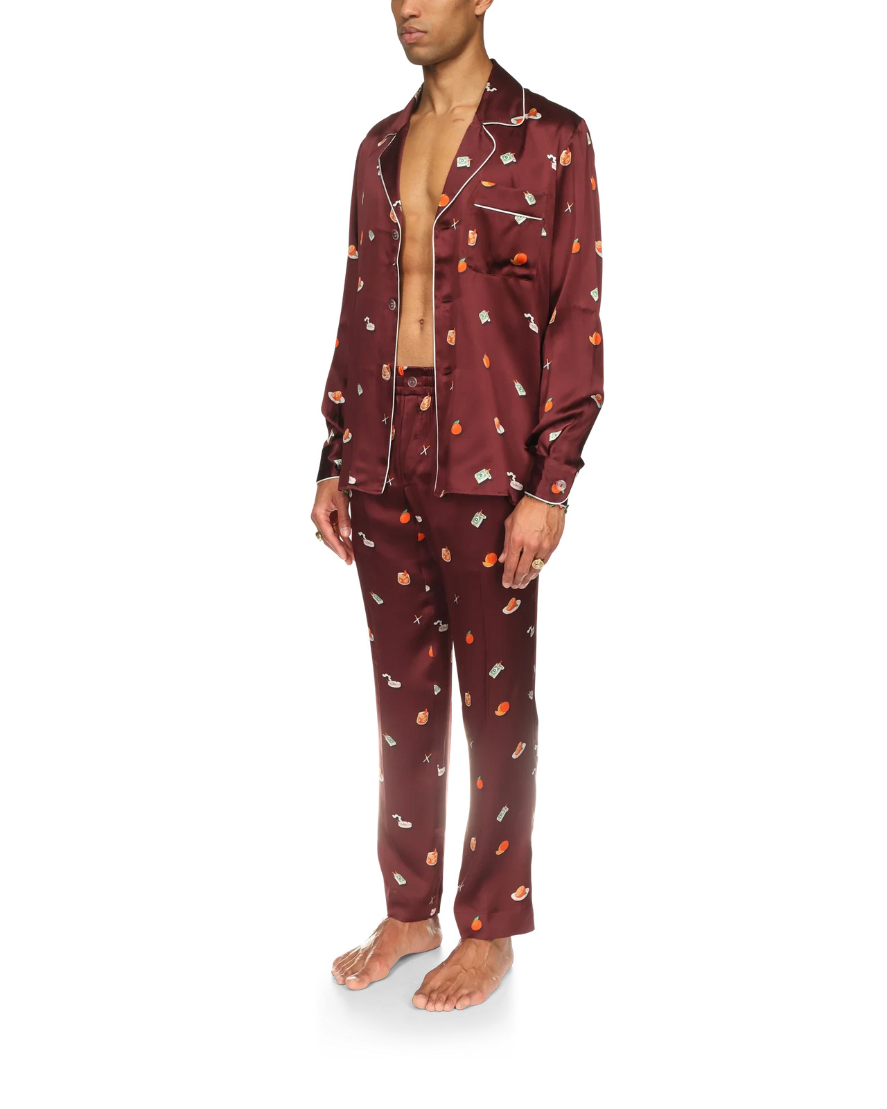 Vices Silk Satin Pyjama Trousers | Casablanca Paris - 3