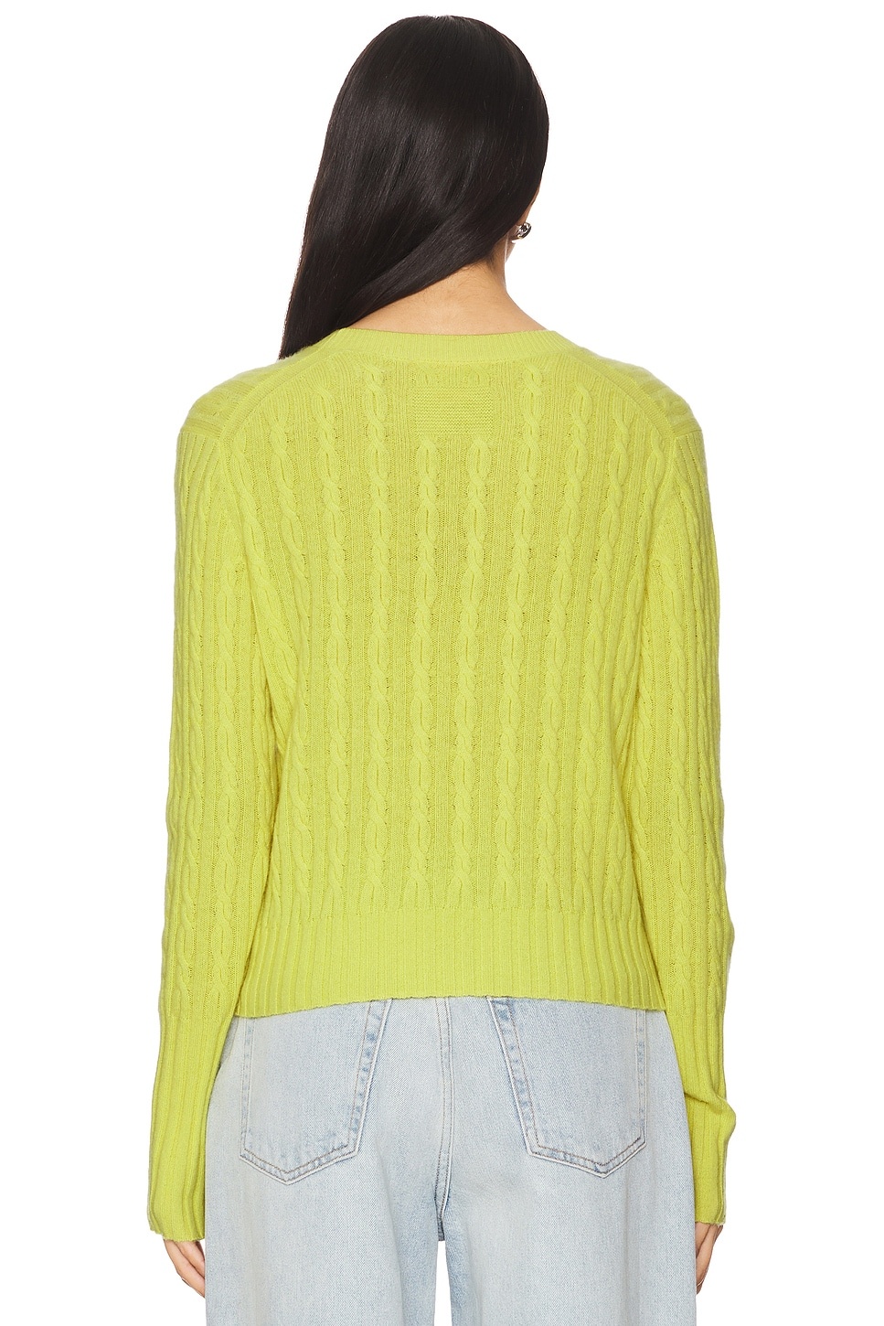 Cable Shrunken Cashmere Crew Sweater - 3