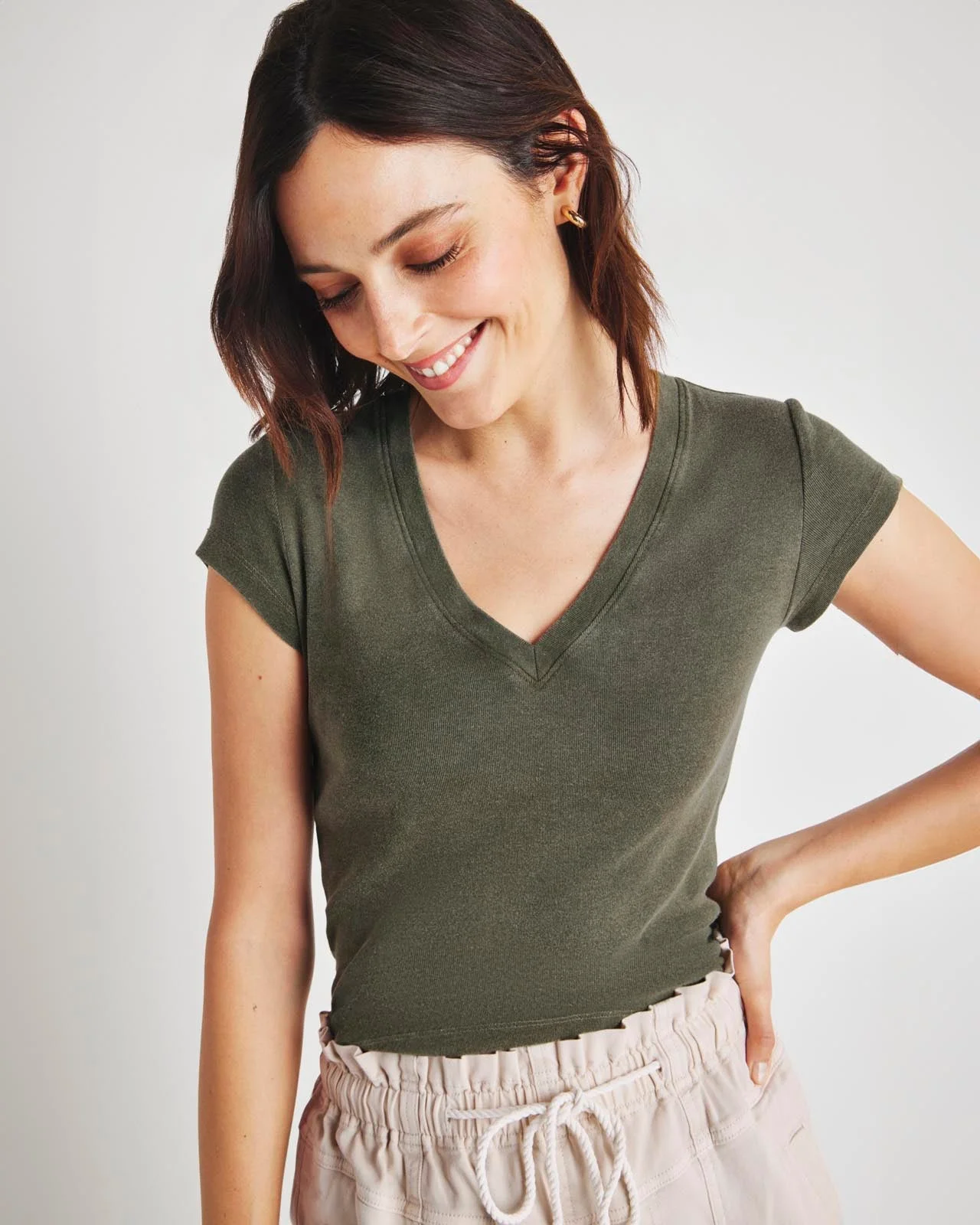 Faye V-Neck Tee - 1
