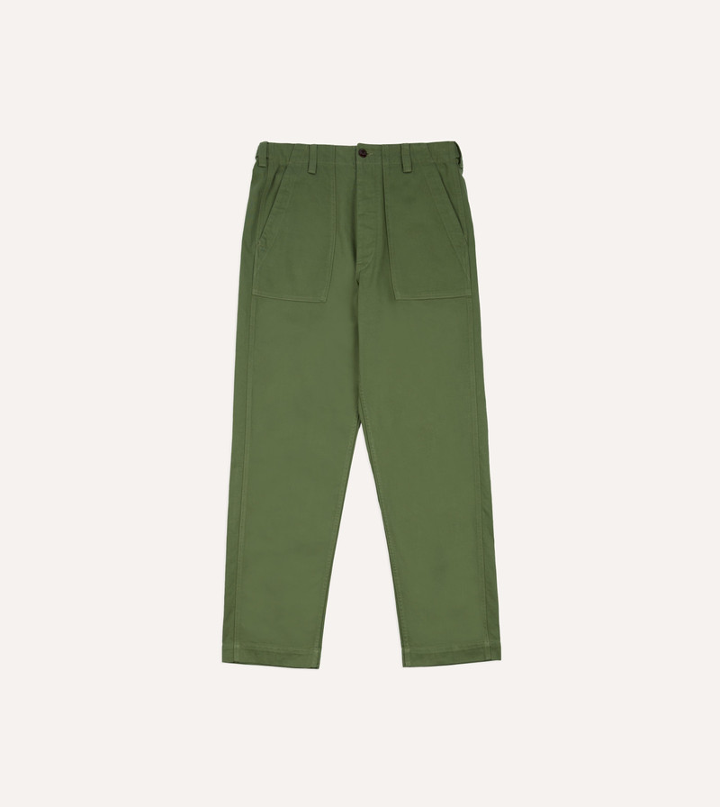 Light Green Cotton Fatigue Trouser - 1