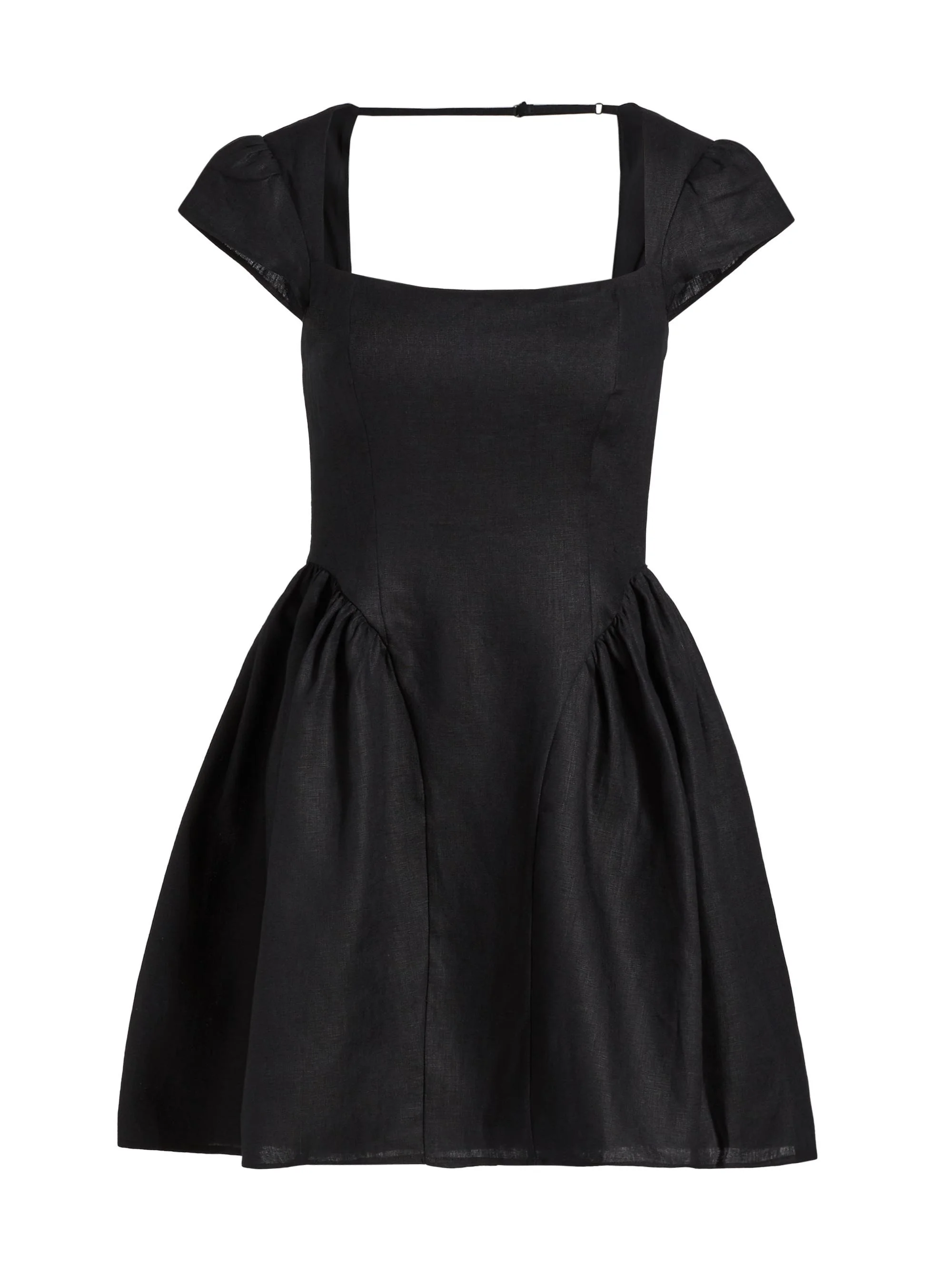 Women's Oaklyn Linen A-Line Minidress - Black - 1