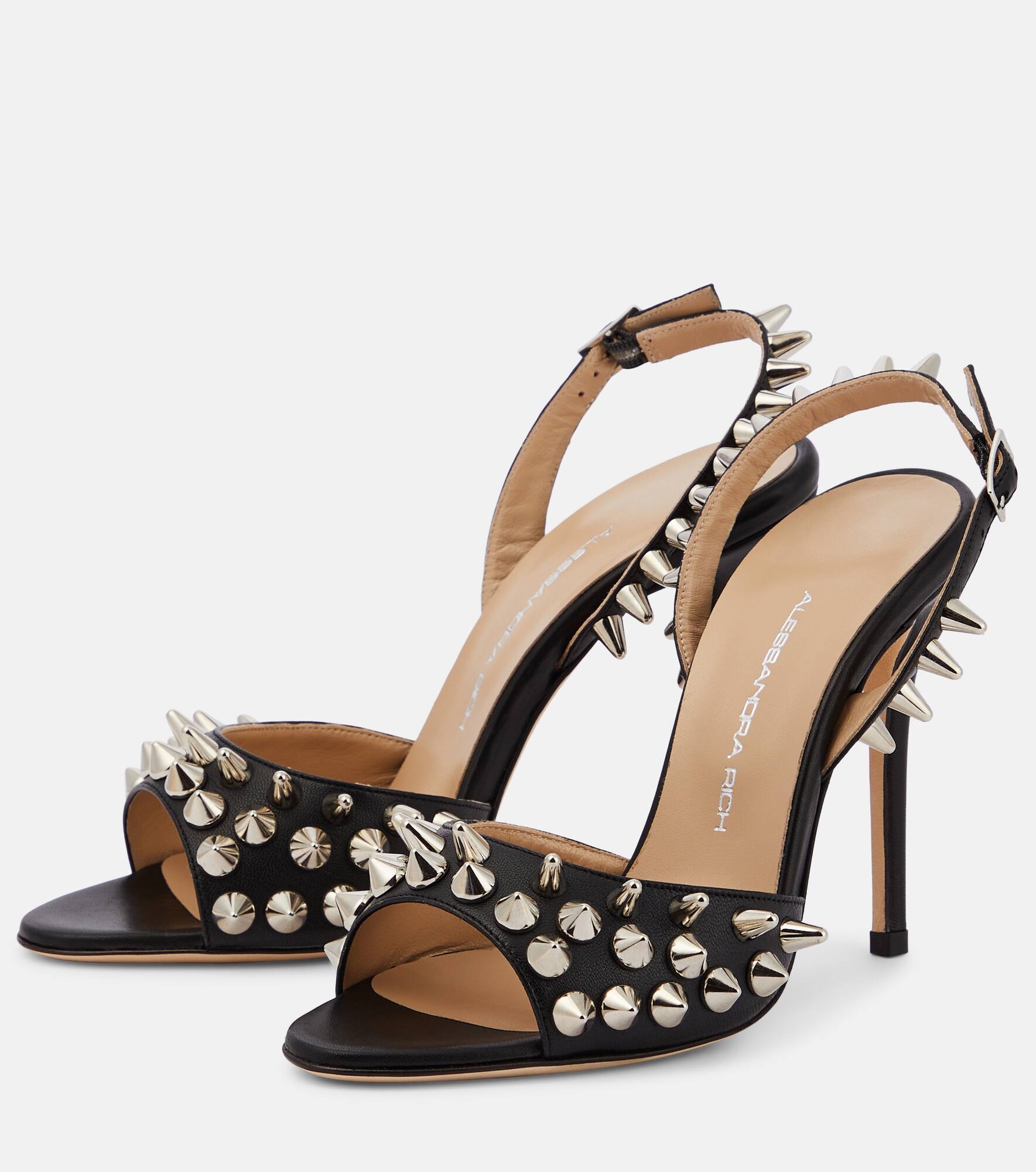 Embellished leather sandals - 5
