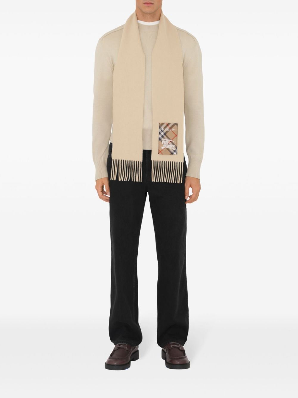 cashmere fringed scarf - 4
