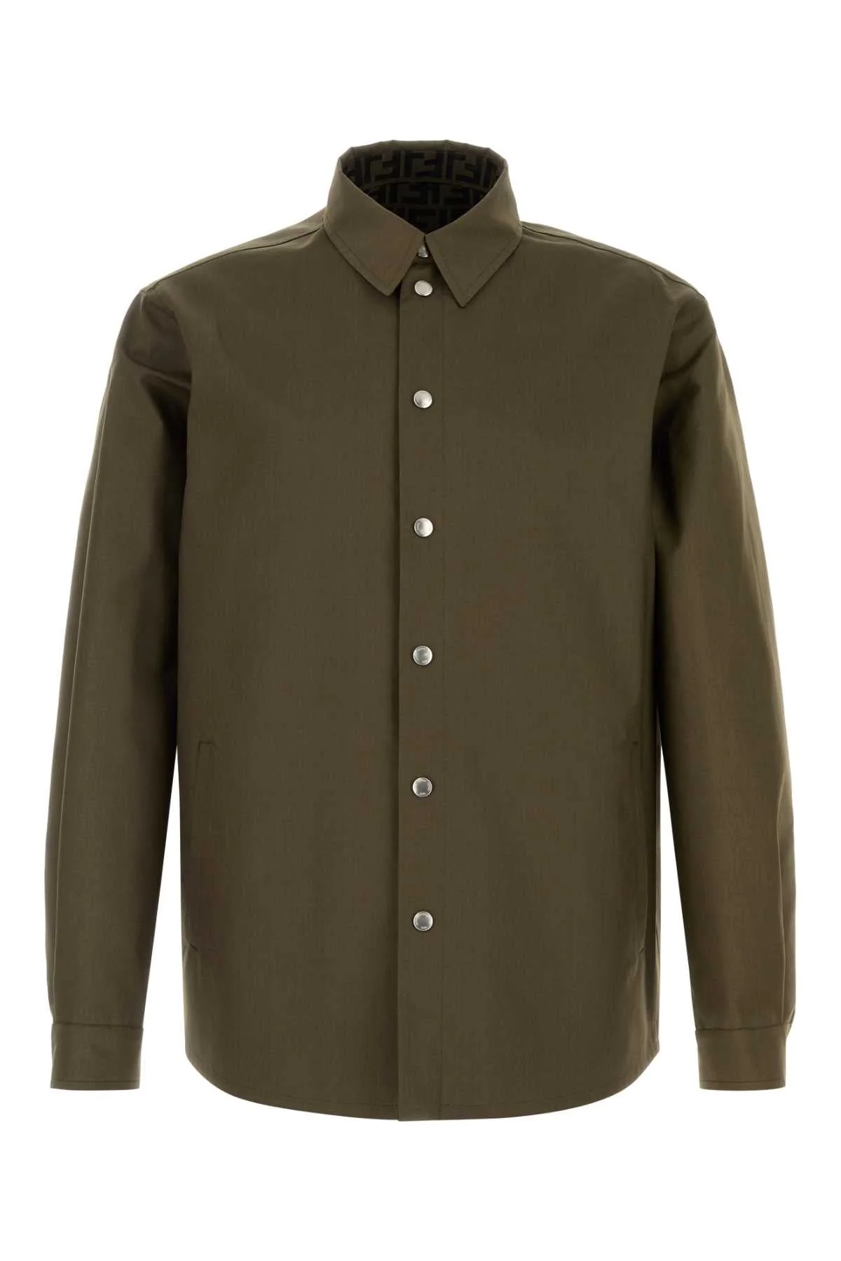 Fendi Men Olive Green Mackintosh Overshirt - 1