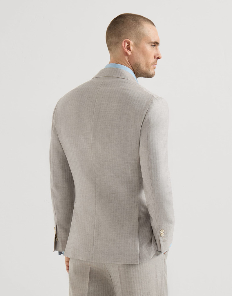 Cashmere and silk chevron deconstructed blazer with peak lapels 3