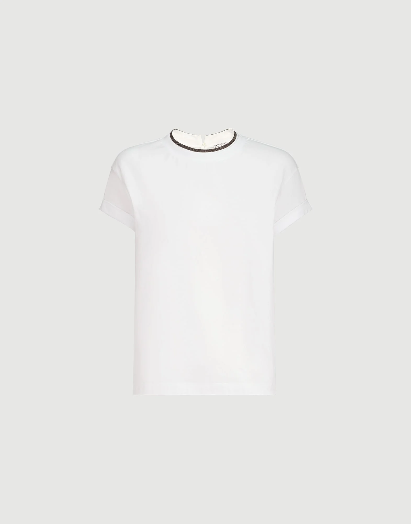 Stretch cotton jersey t-shirt with monili - 1