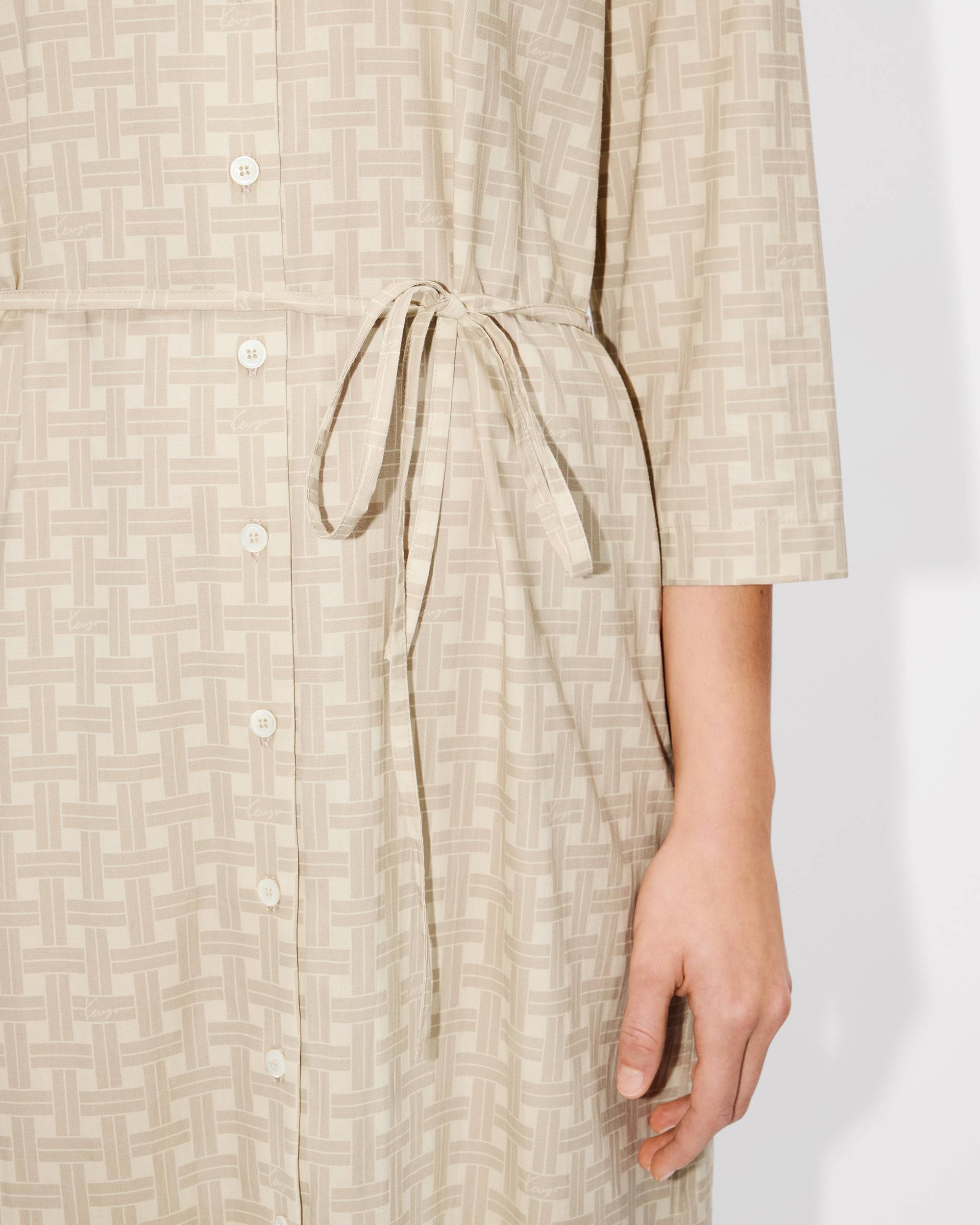 'KENZO Weave' long shirt dress in twill cotton viscose - 6