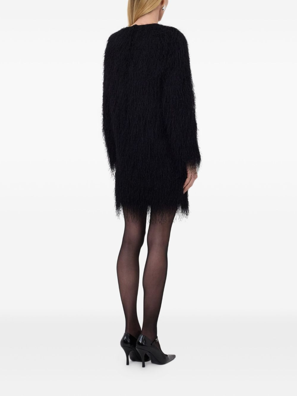Tina fringed long-sleeve mini dress - 4