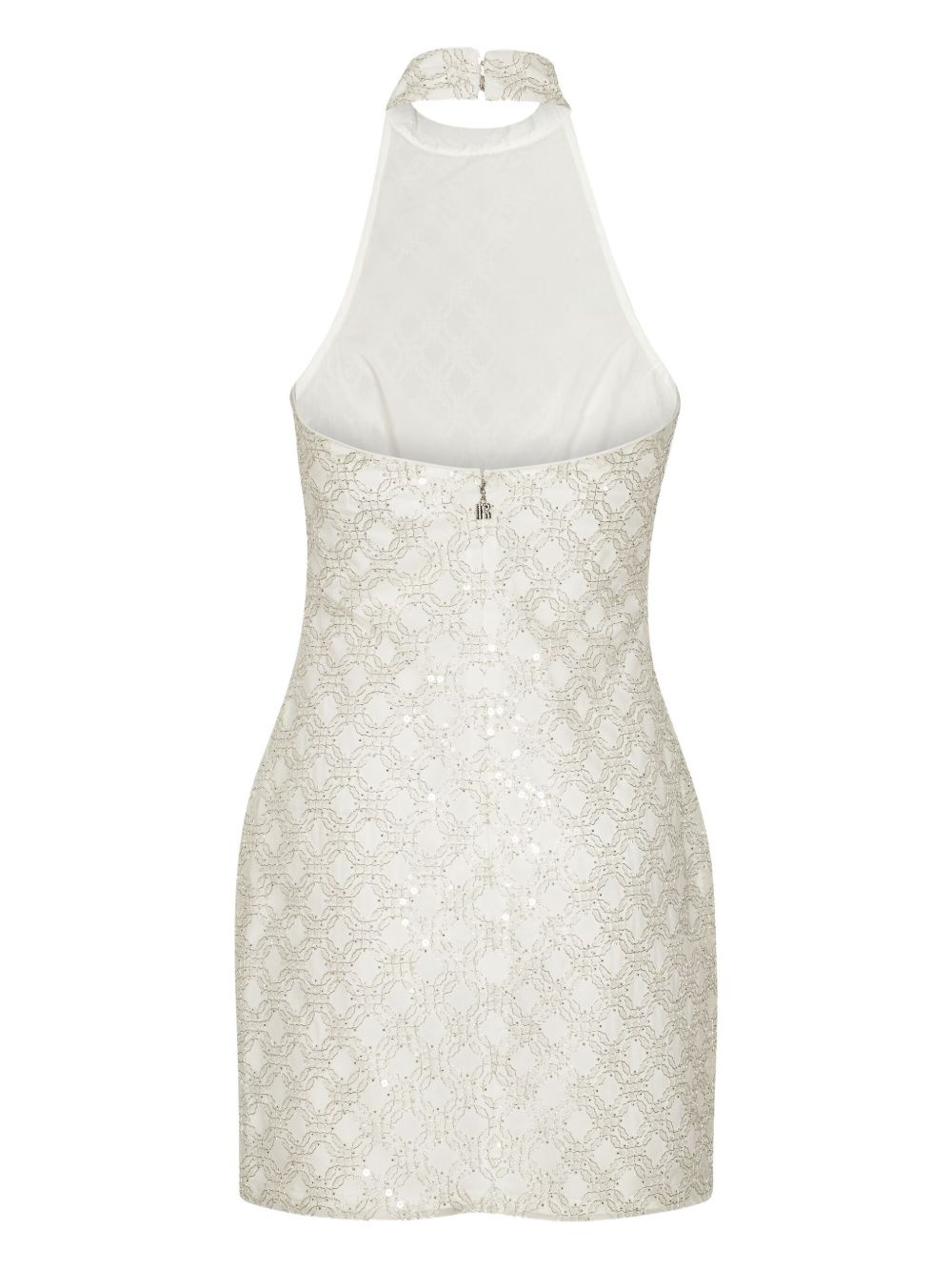 sequinned halterneck dress - 5