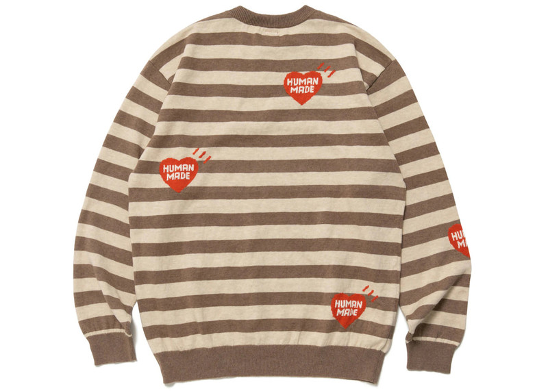 Human Made Human Made Striped L/S Knit Sweater Beige outlook