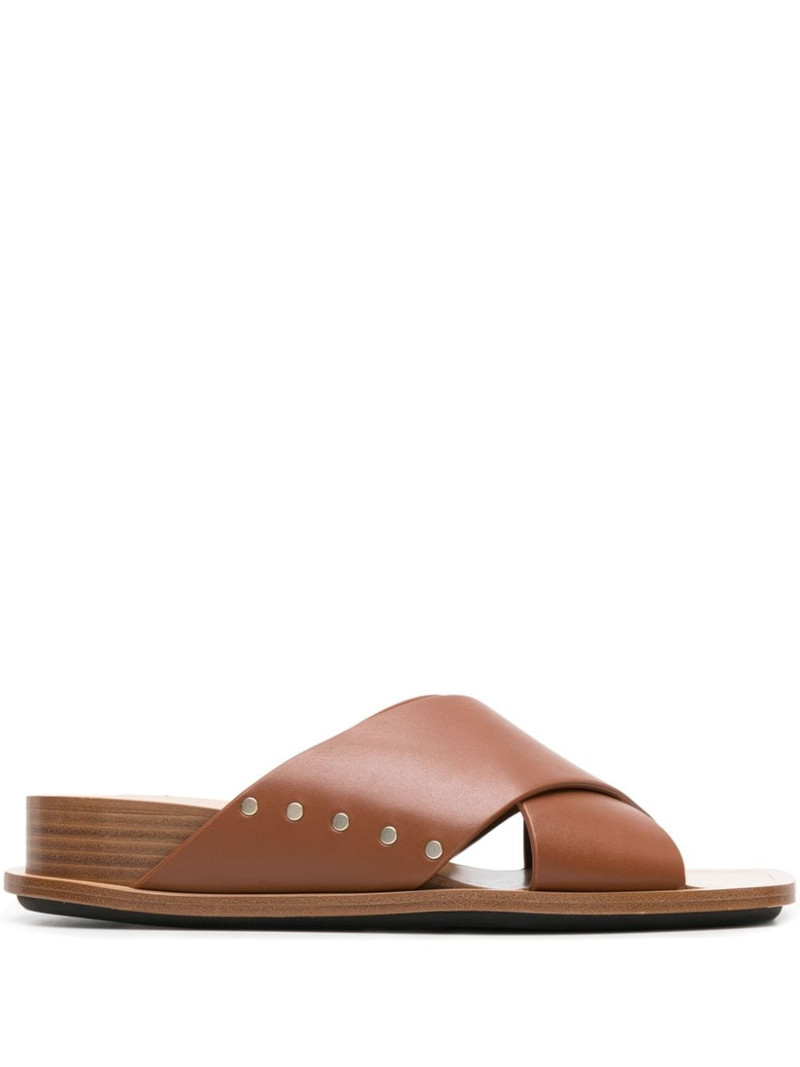 stud-detailed leather slides 1