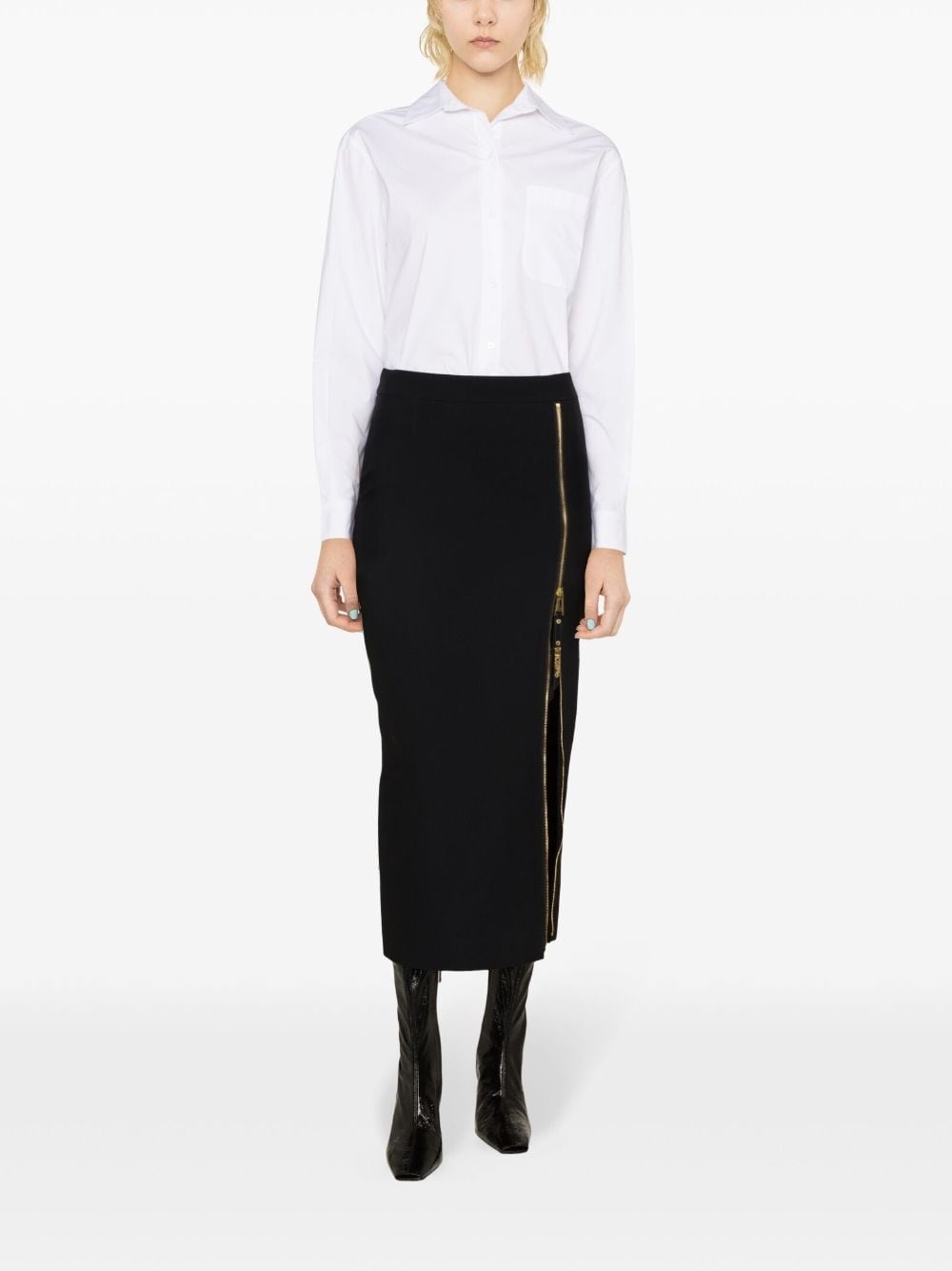 logo-print poplin shirt - 3