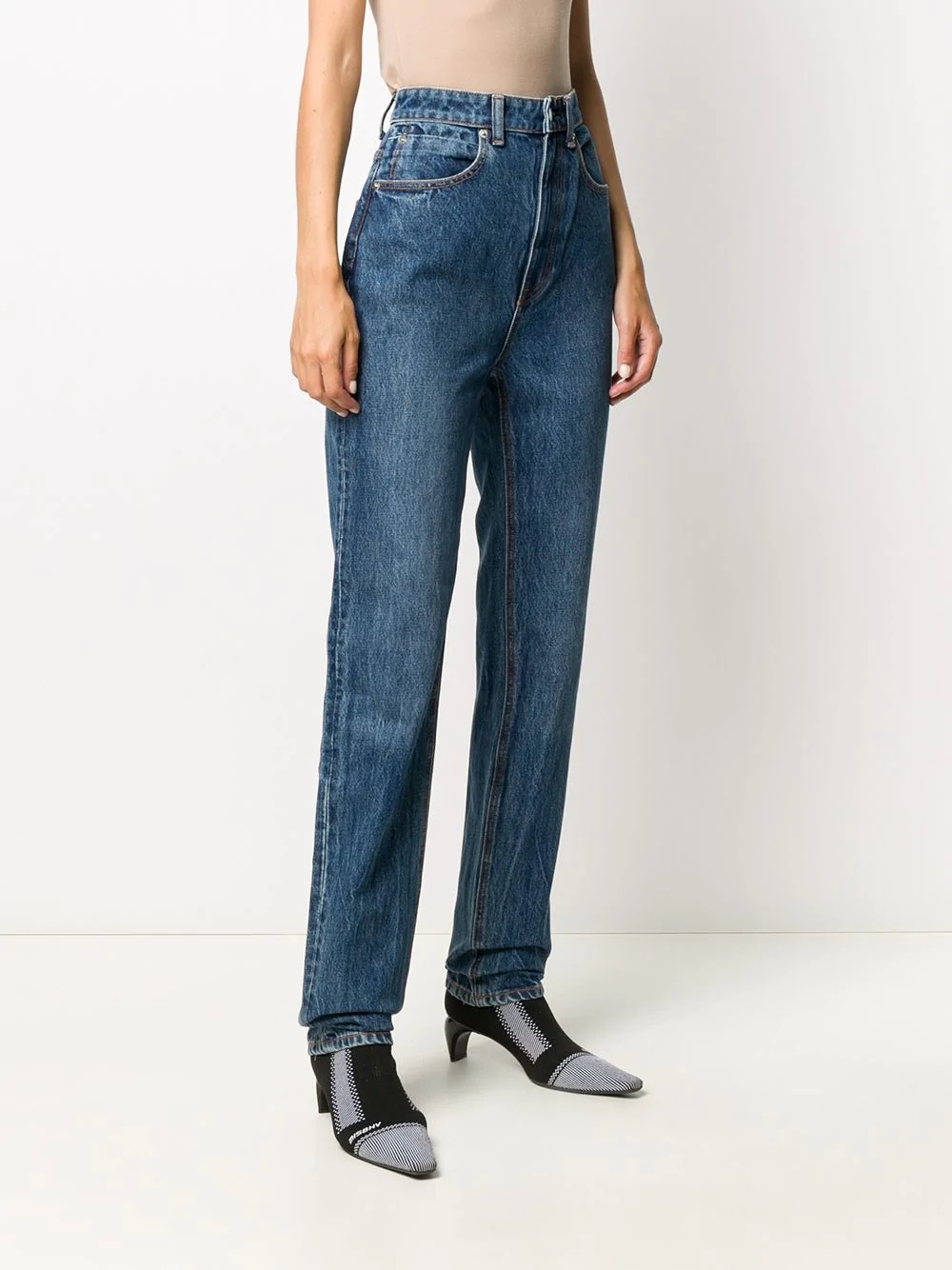 high-waisted slim fit jeans - 3