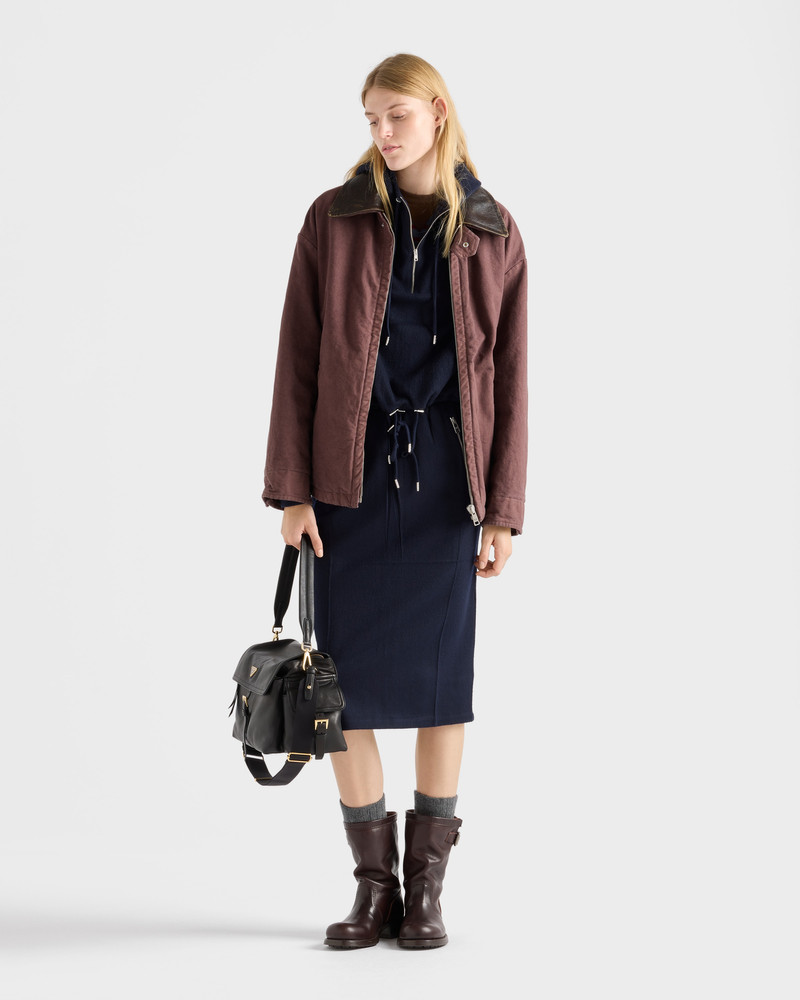 Prada Fleece and jersey hoodie outlook