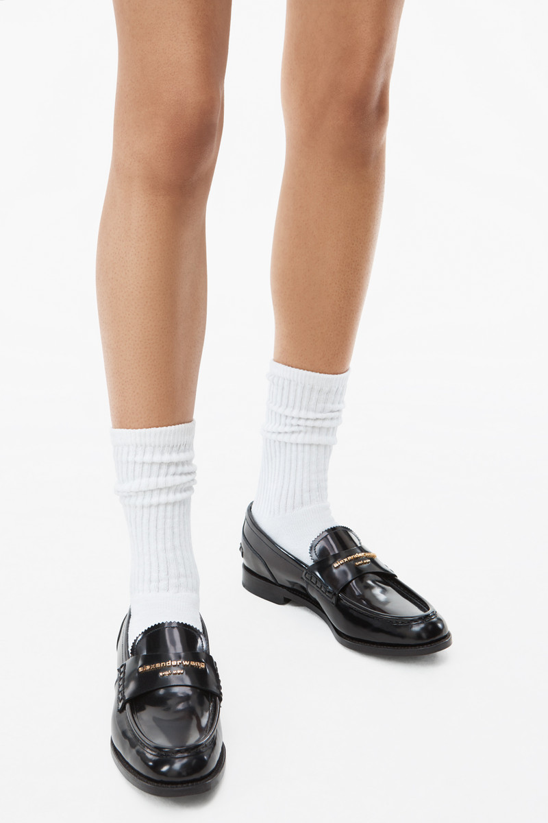 Alexander Wang CARTER LOGO LEATHER LOAFER outlook