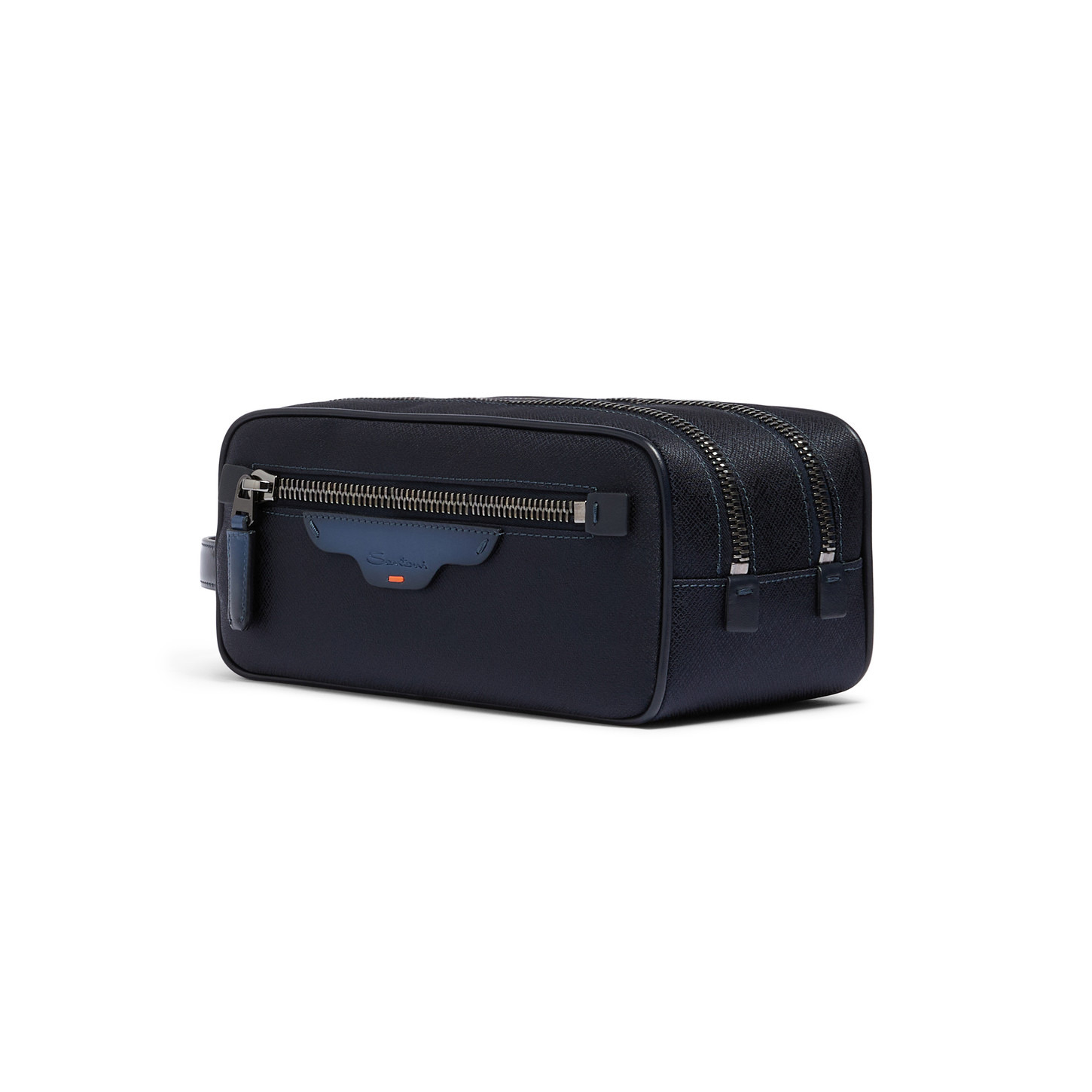 Blue leather and nylon beauty case - 2
