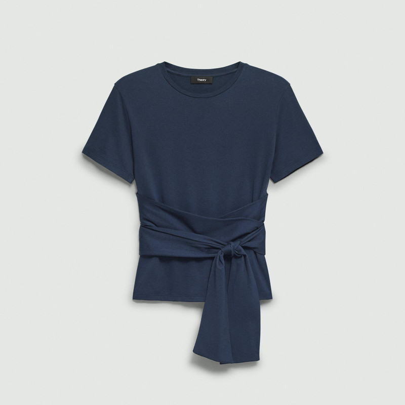Tie-Front Tee in Cotton 1