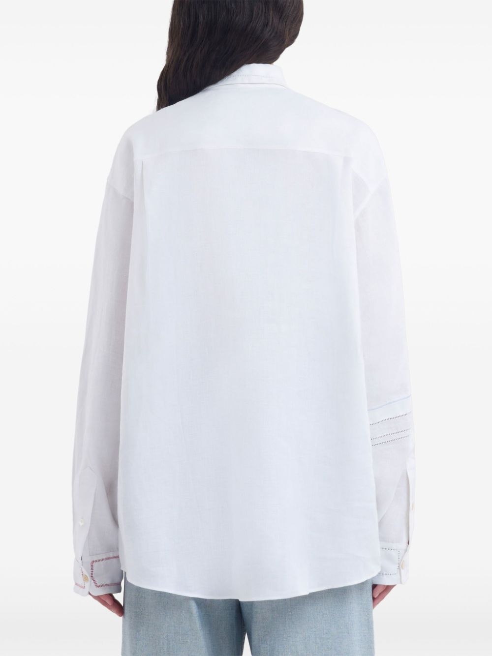 lace-embroidered shirt - 4