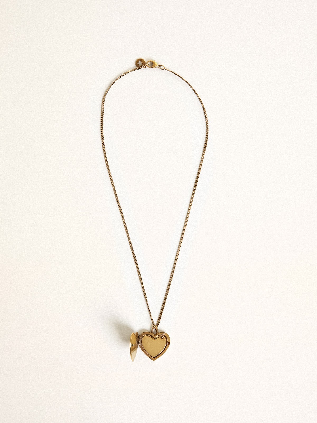 Necklace in antique gold color with heart charms - 2