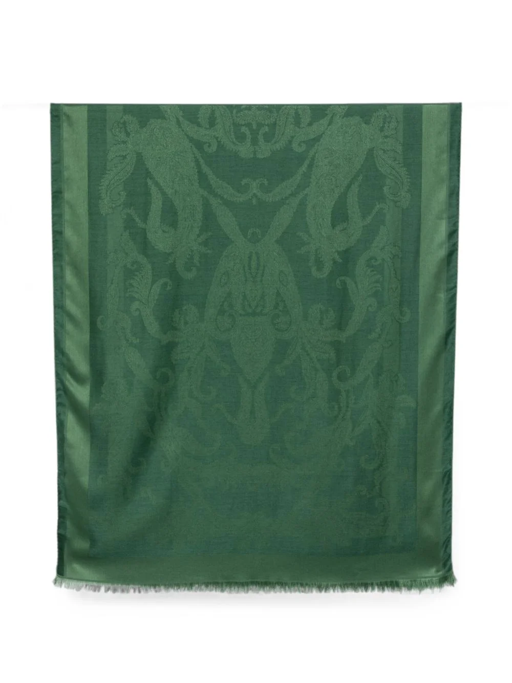 paisley-jacquard fringed scarf - 1