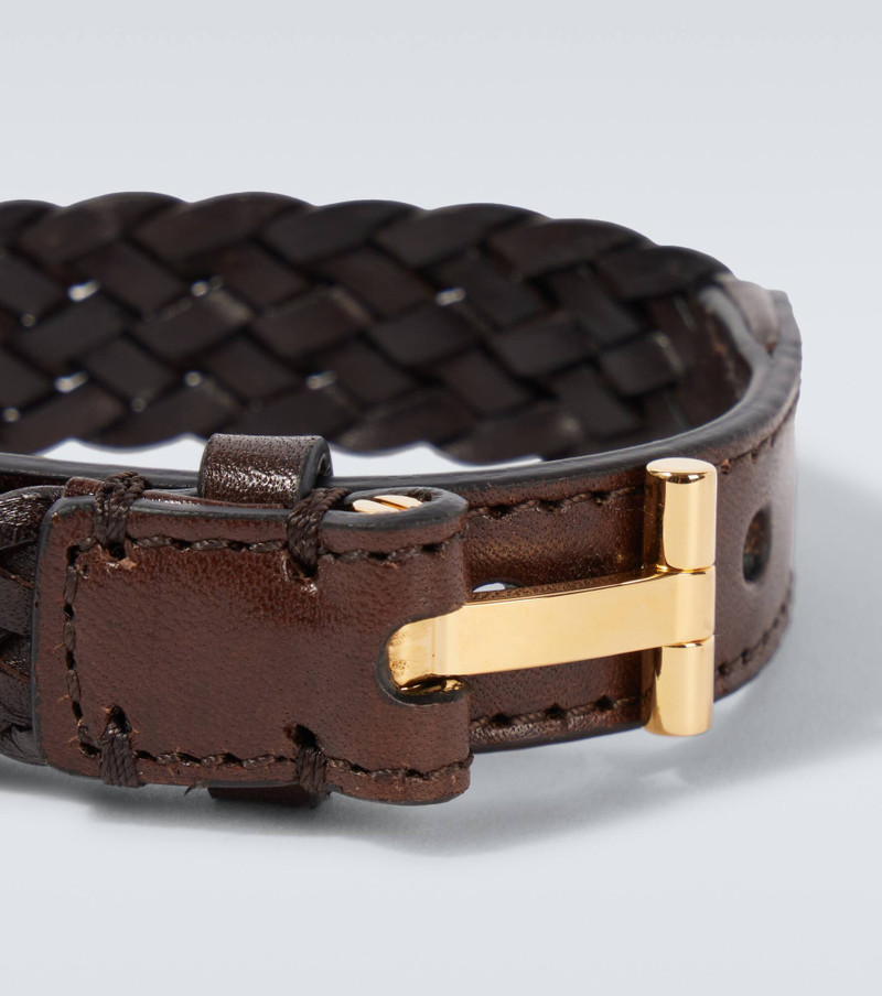 TOM FORD T braided leather bracelet outlook