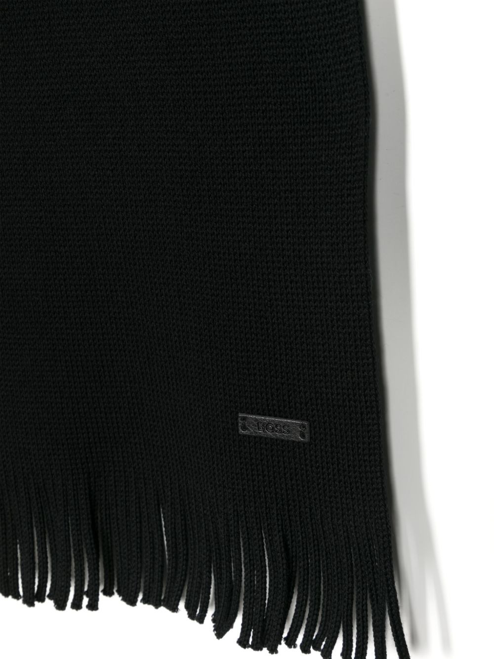 logo-patch virgin wool scarf - 3
