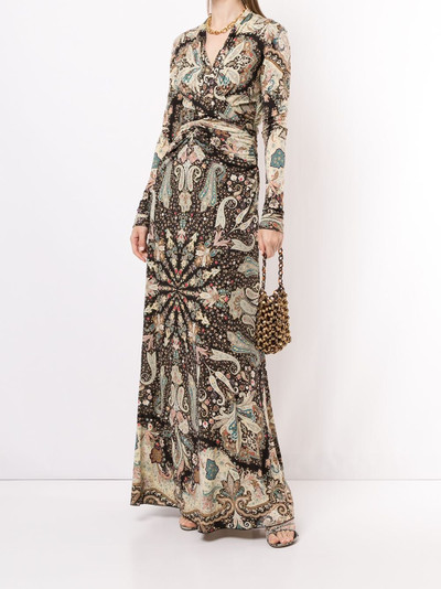 Etro paisley-print ruched dress outlook