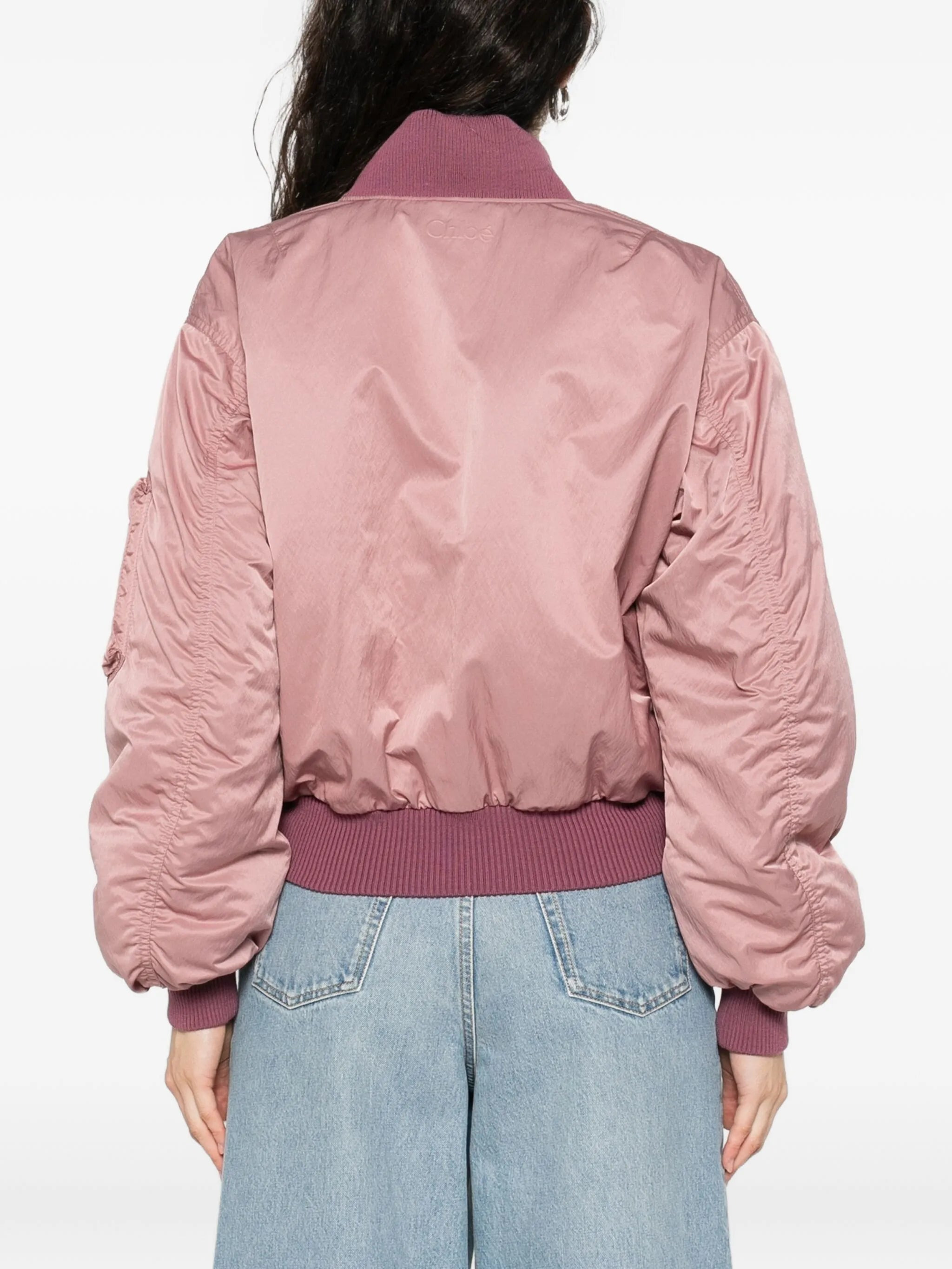 zip-up cropped bomber jacket - 4