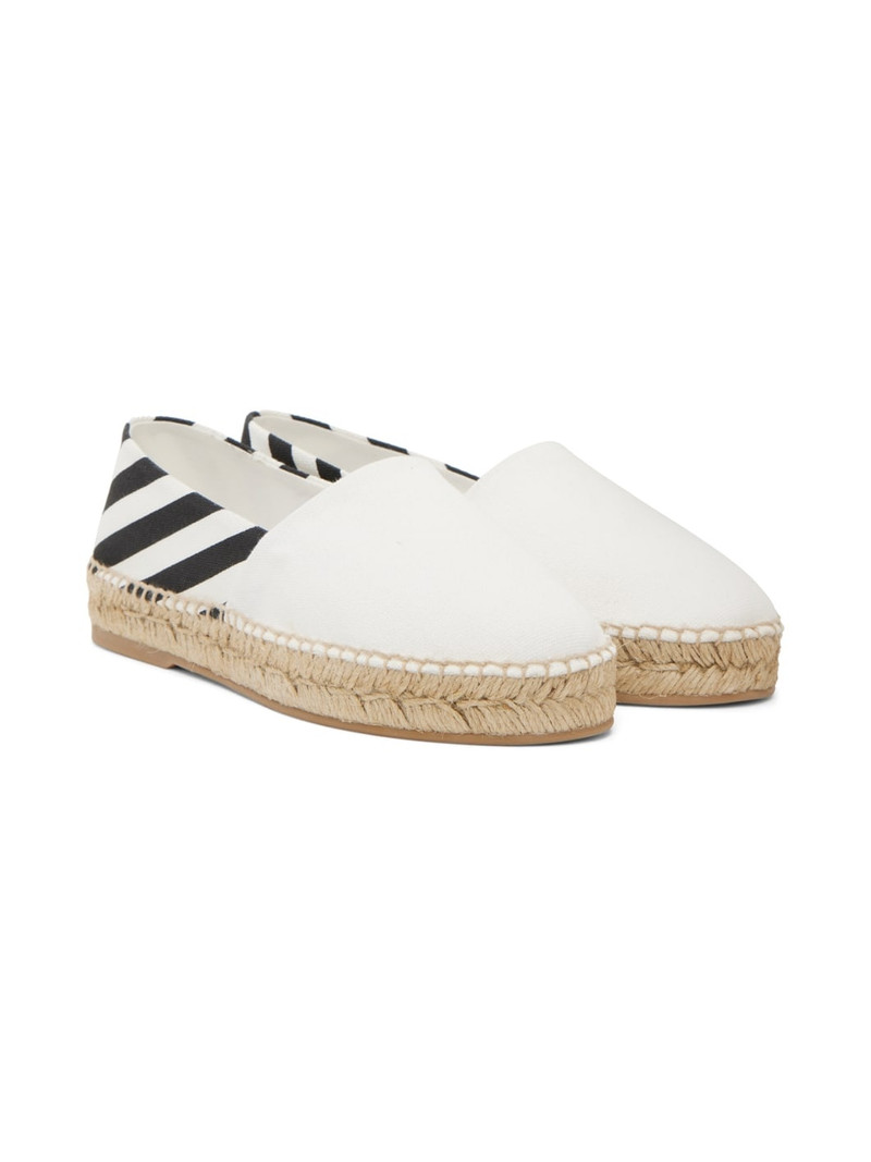 White & Black Striped Espadrilles 4