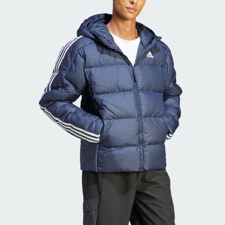 adidas Midweight Down Hooded Jacket 'Blue' IK3213 - 4