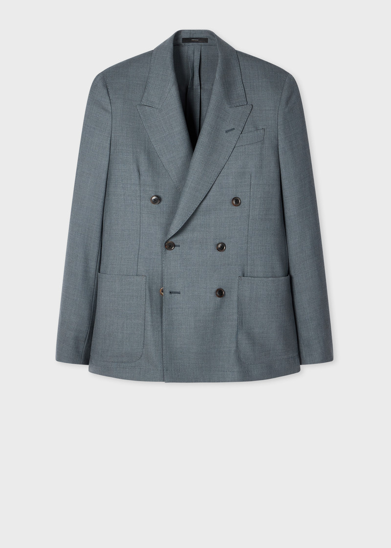 A Suit To Travel In - Blue Marl Double-Breasted Wool Blazer 1