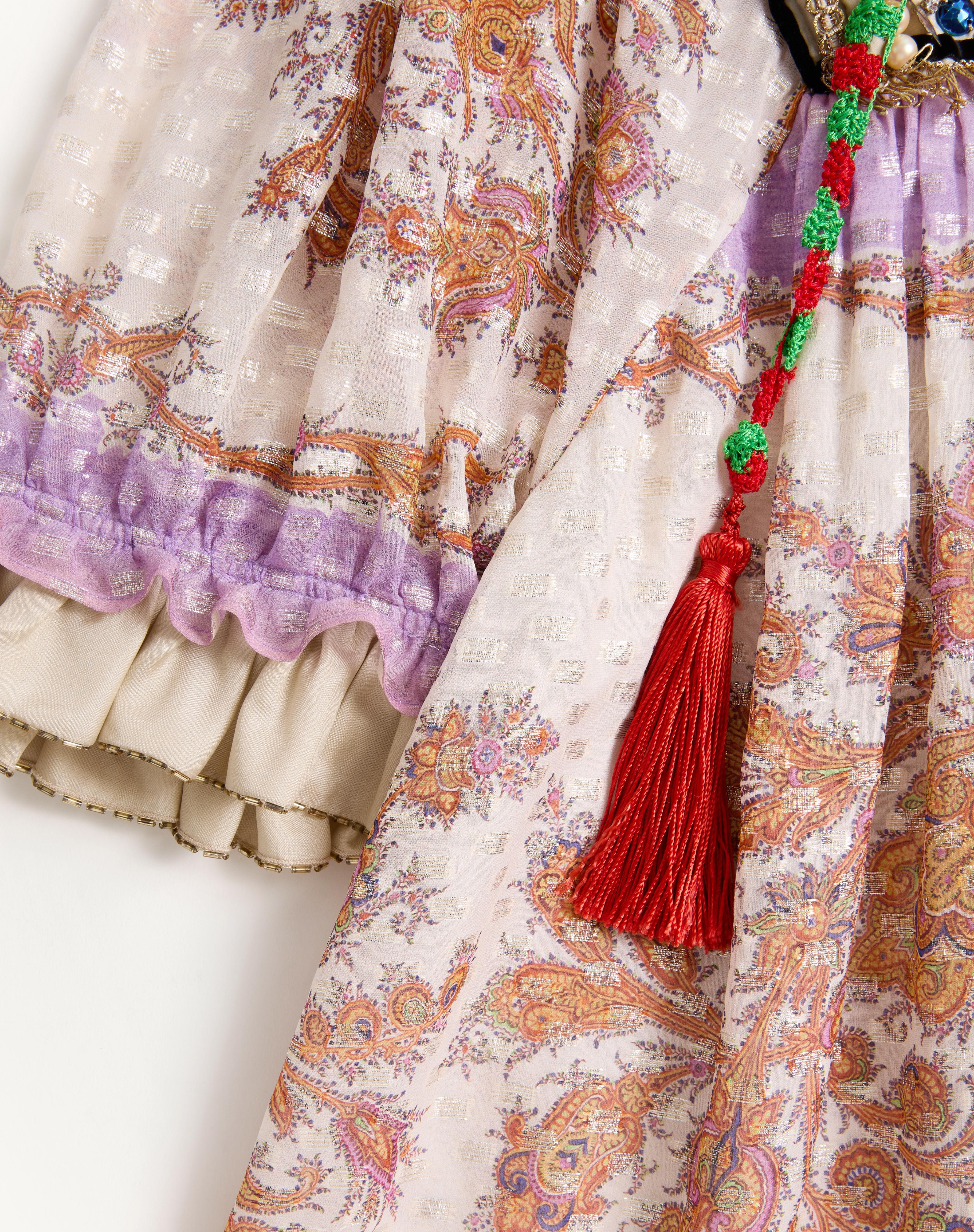 GEORGETTE LUREX DRESS WITH VOYAGE IMAGINAIRE PRINT - 8