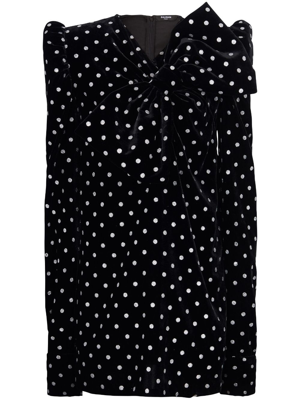 polka-dot long-sleeve dress - 1