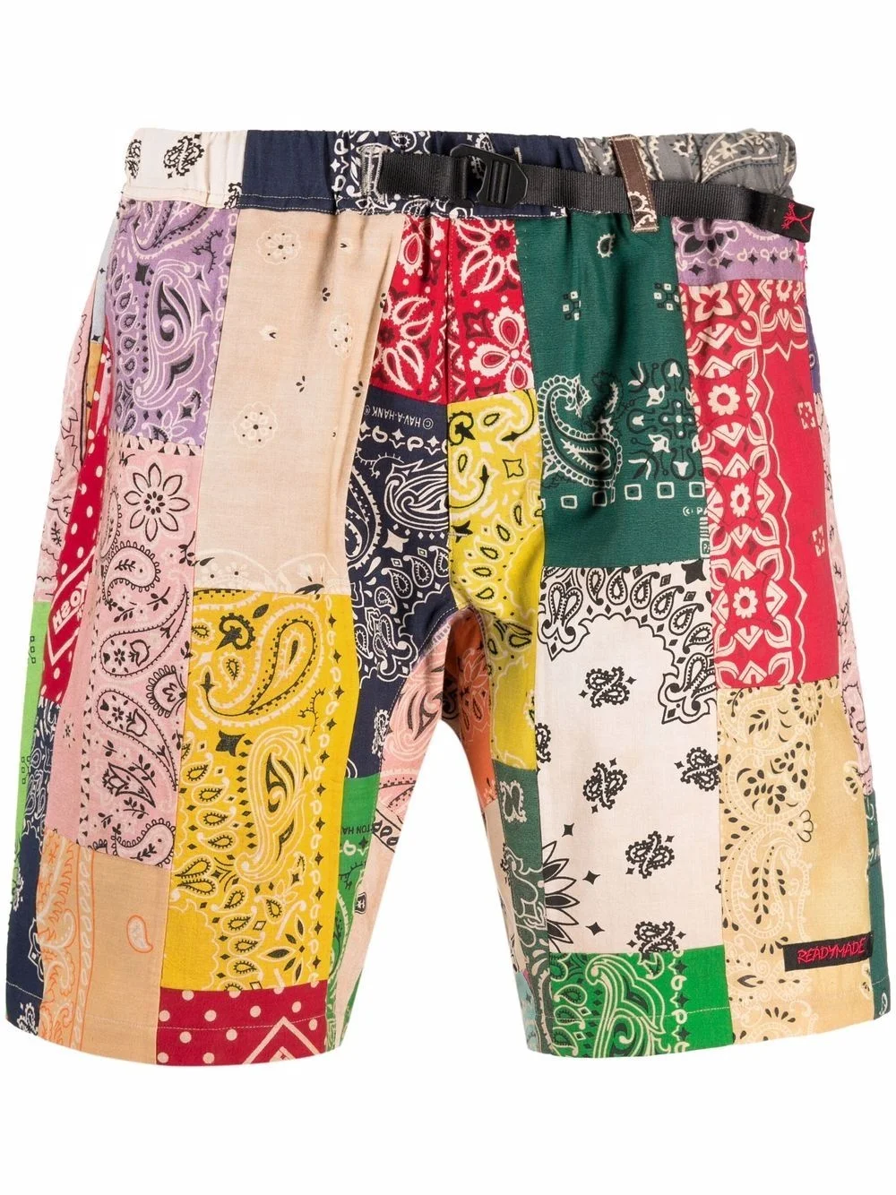 patchwork bandana print shorts - 1