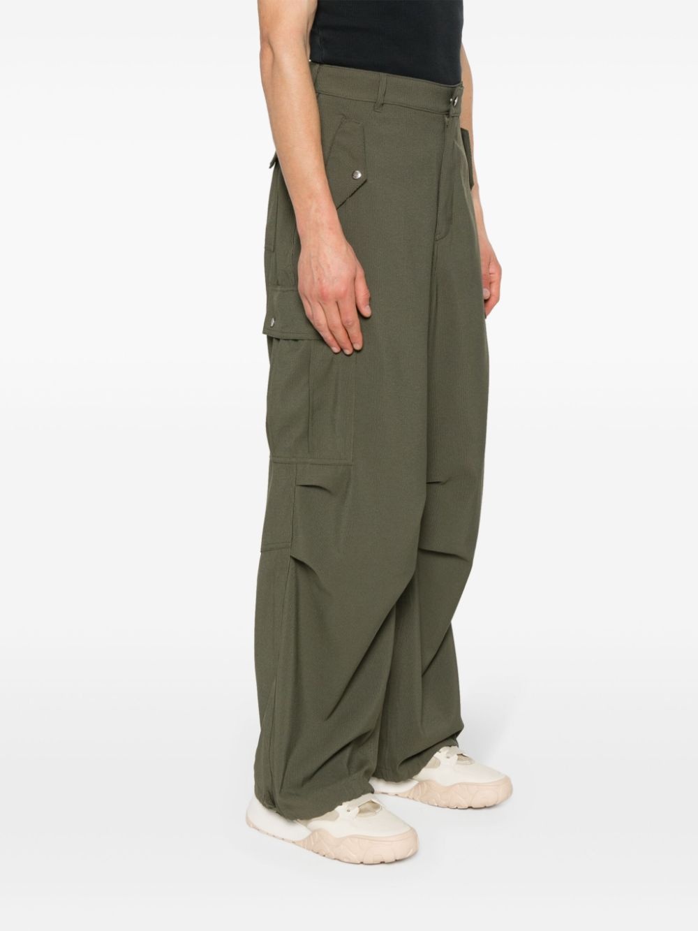 pinstripe straight-leg cargo pants - 3