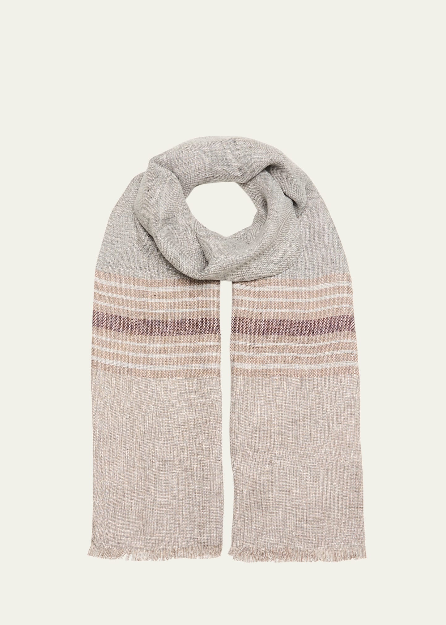 Men's Linen Stripe Scarf - 1