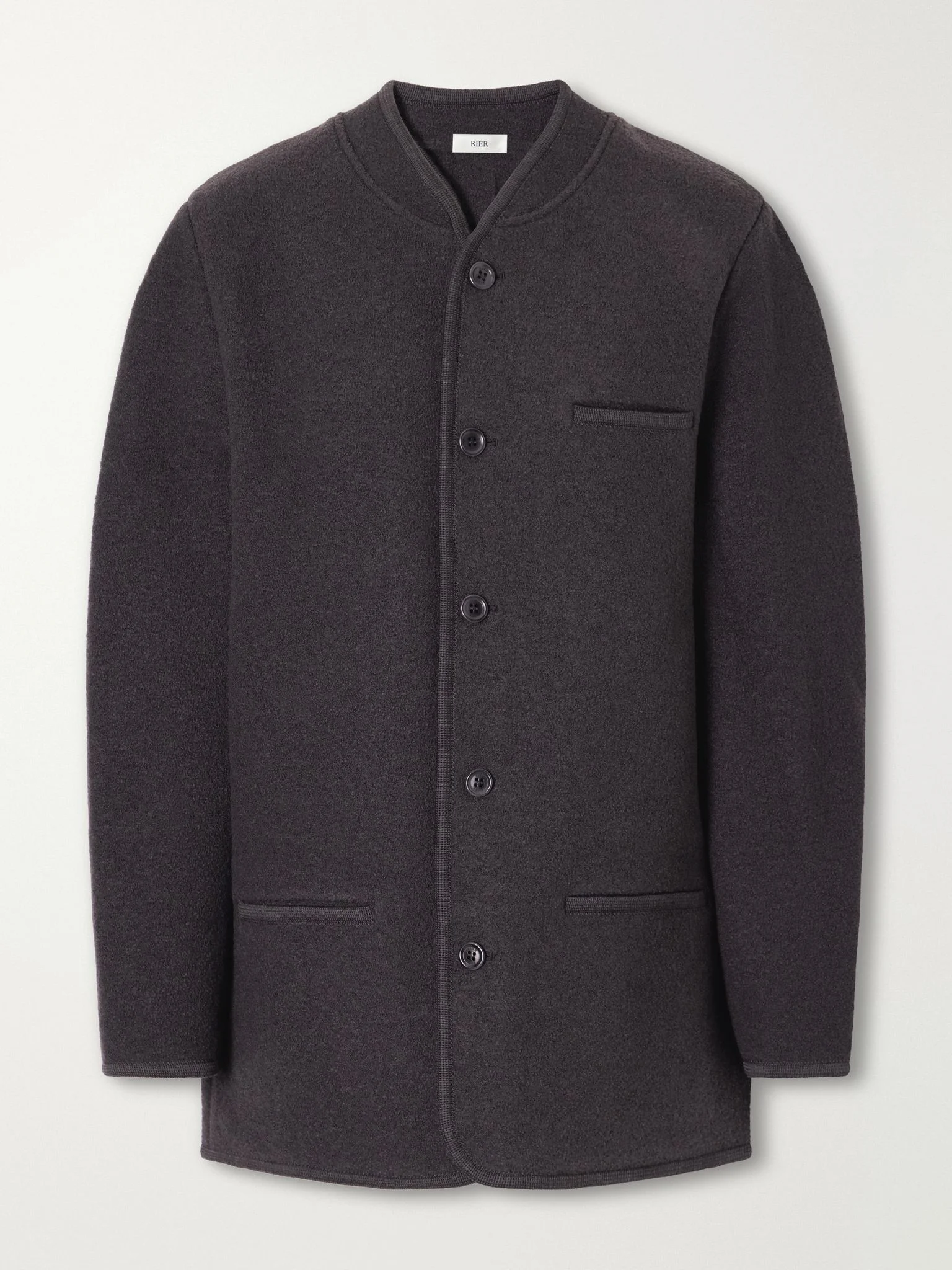 Walker felted wool-fleece jacket Dark brown - 1