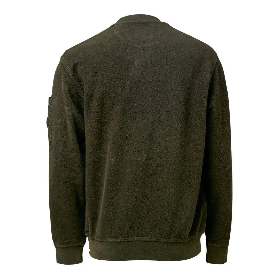 Crew Neck Sweatshirt Brushed Emerized Diagonal Fleece - 2