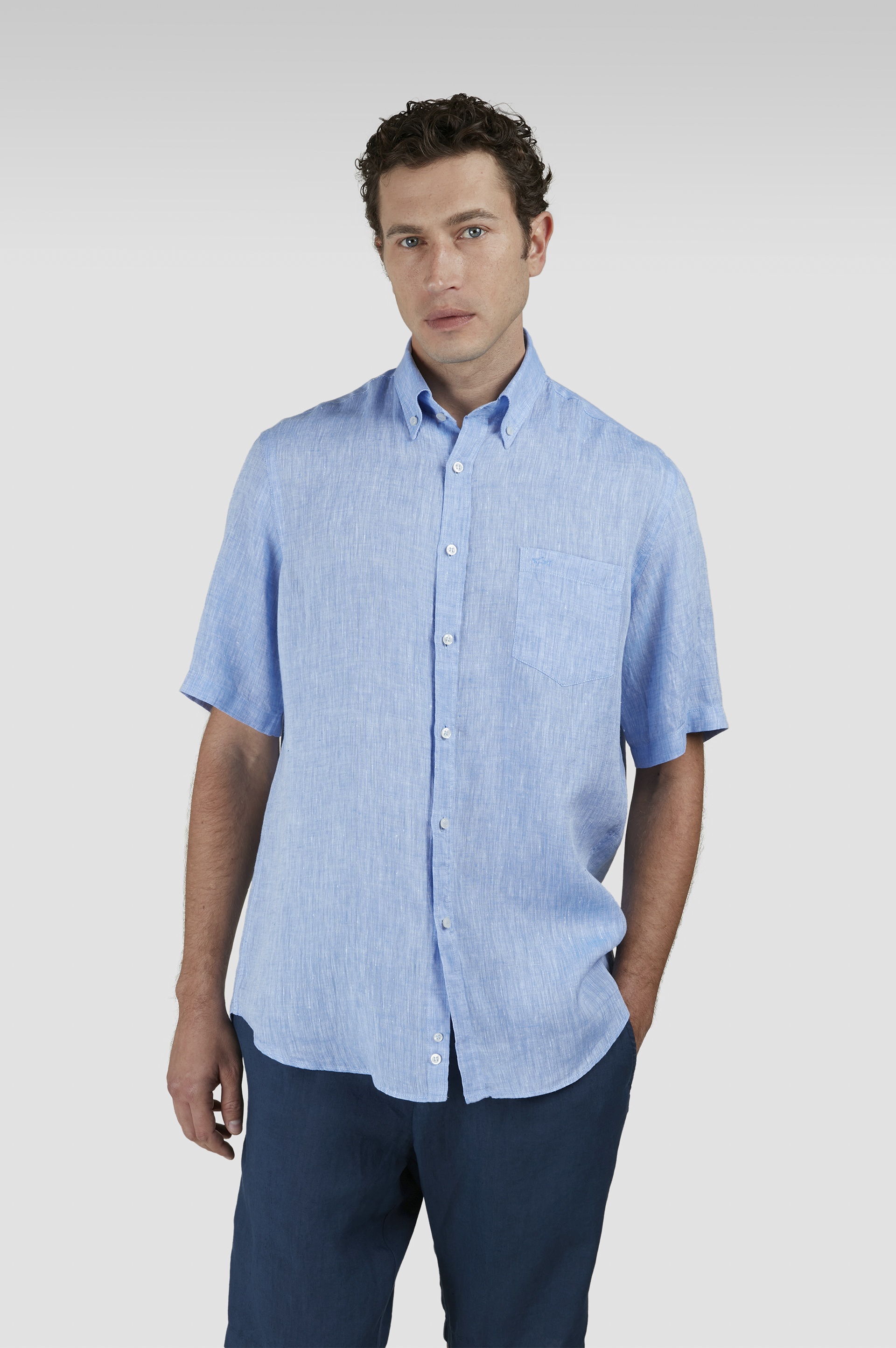 SHORT-SLEEVED LINEN SHIRT - 6