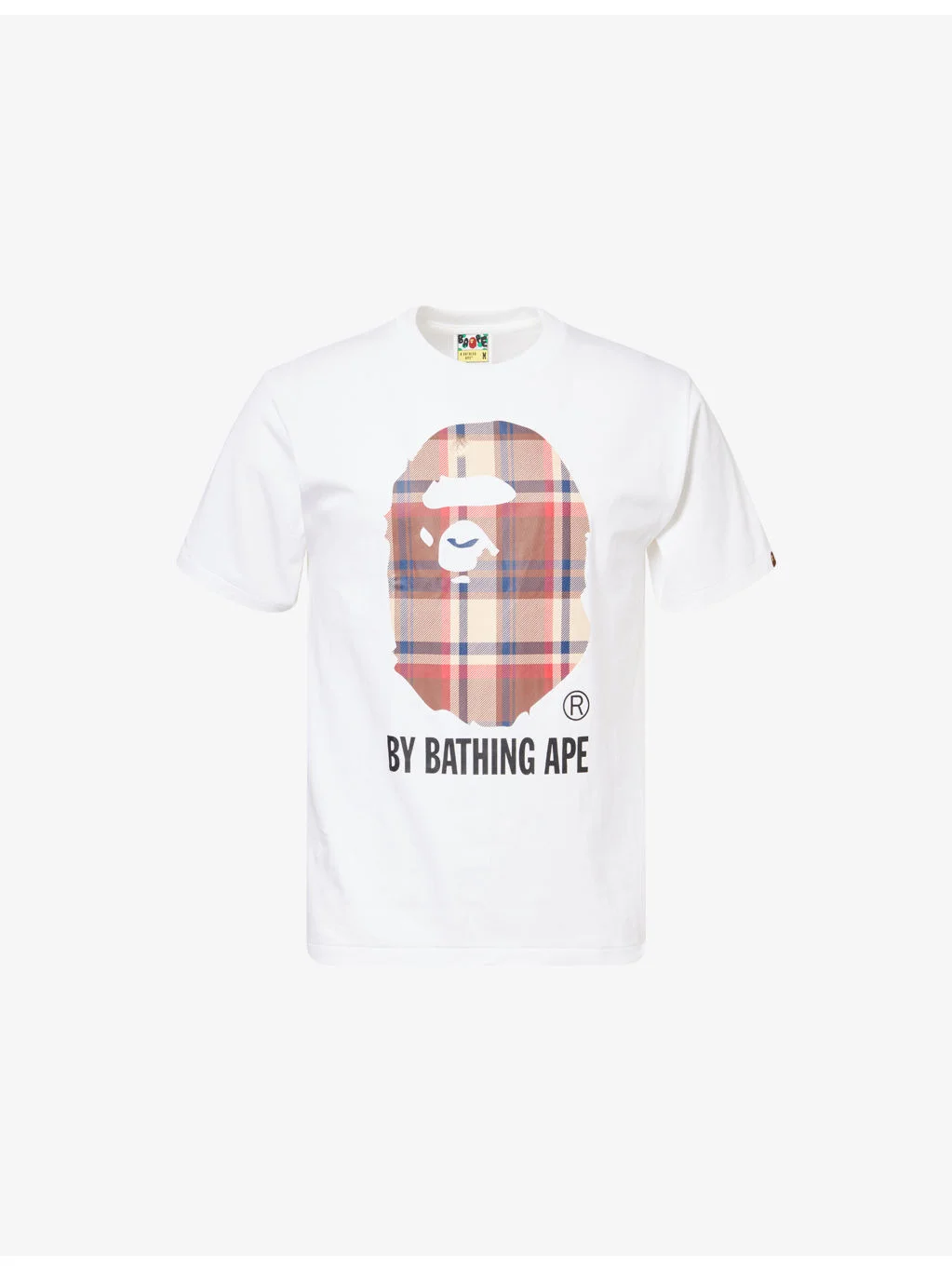 Ape-Head Crewneck Check Cotton-Jersey T-Shirt - 1