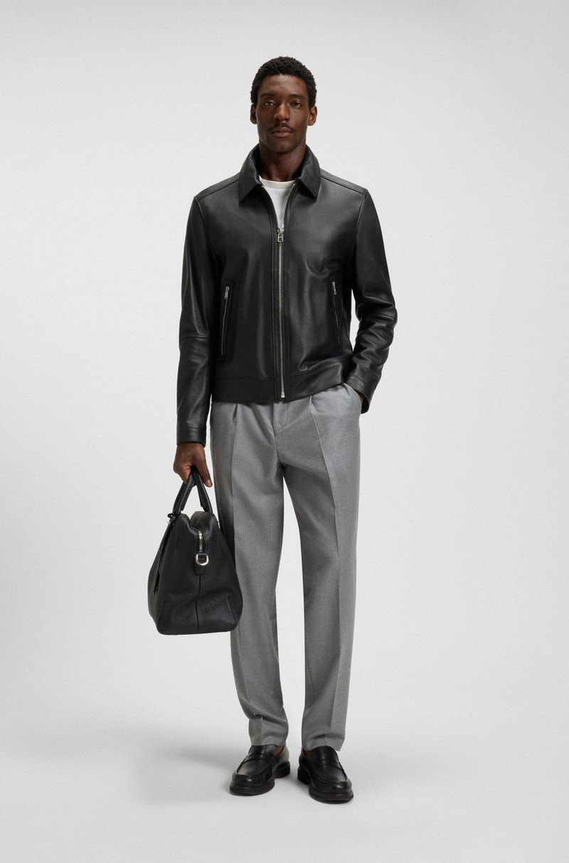 BOSS LEATHER JACKET IN A REGULAR FIT outlook