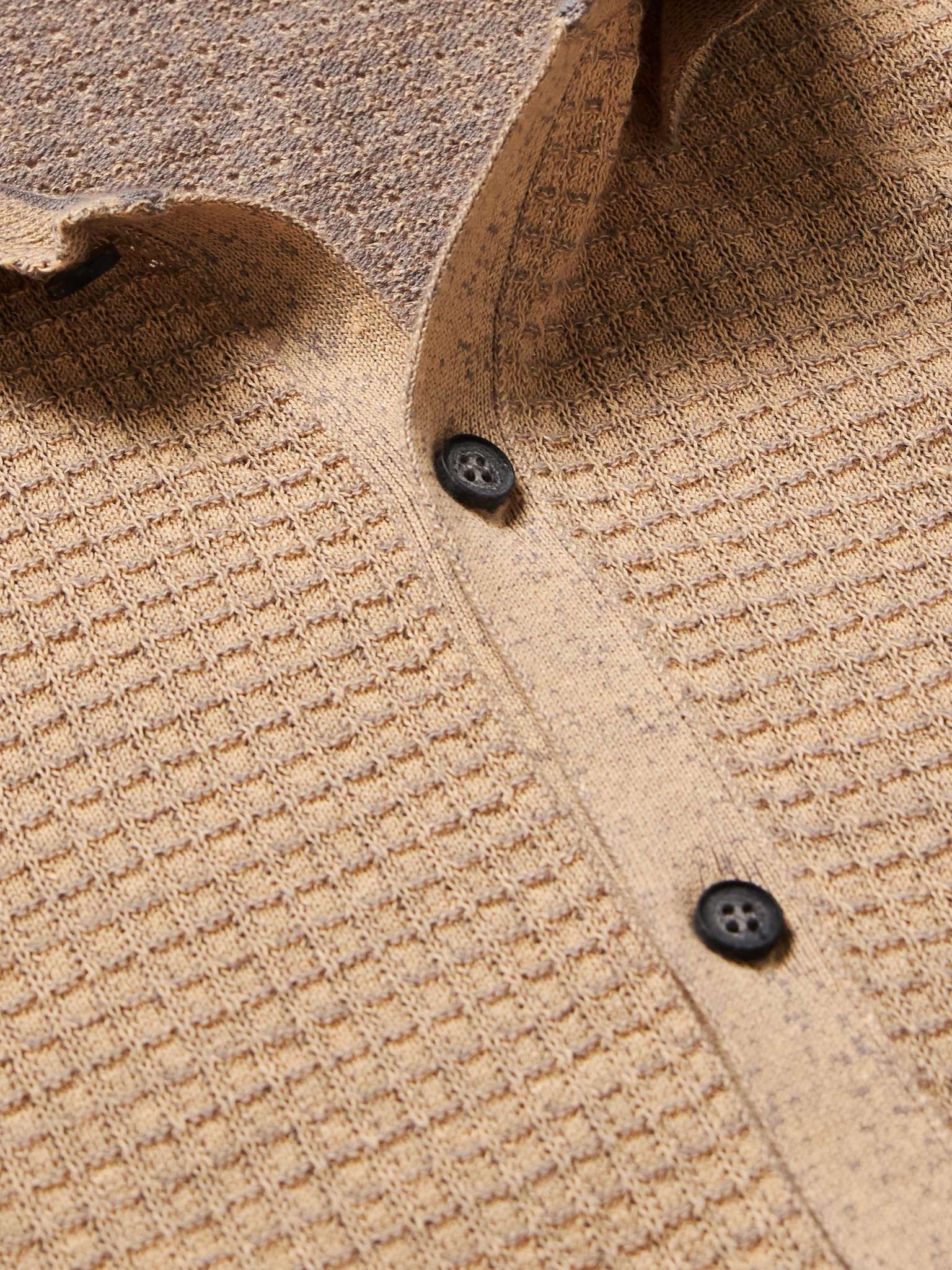 Waffle-Knit Cotton and Linen-Blend Cardigan - 4